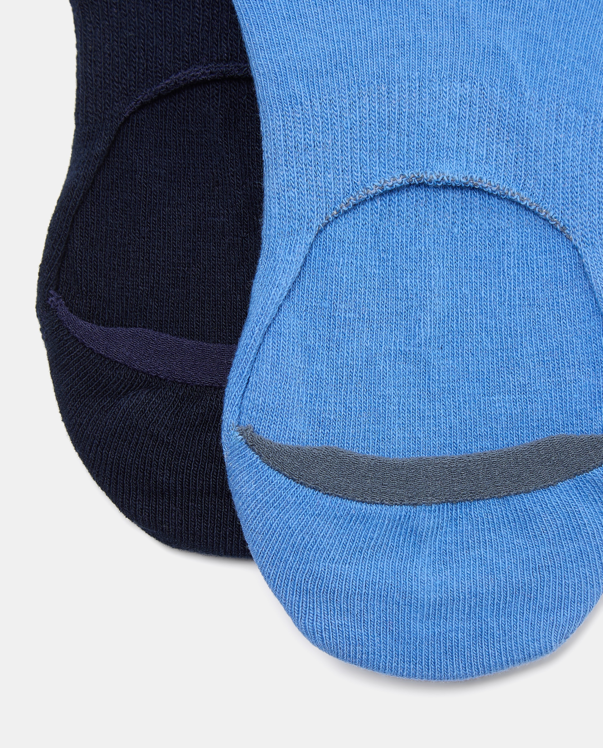 Pack de Dois Pares de Meias Invisíveis com Logótipo e Biqueira em Contraste Azul-2