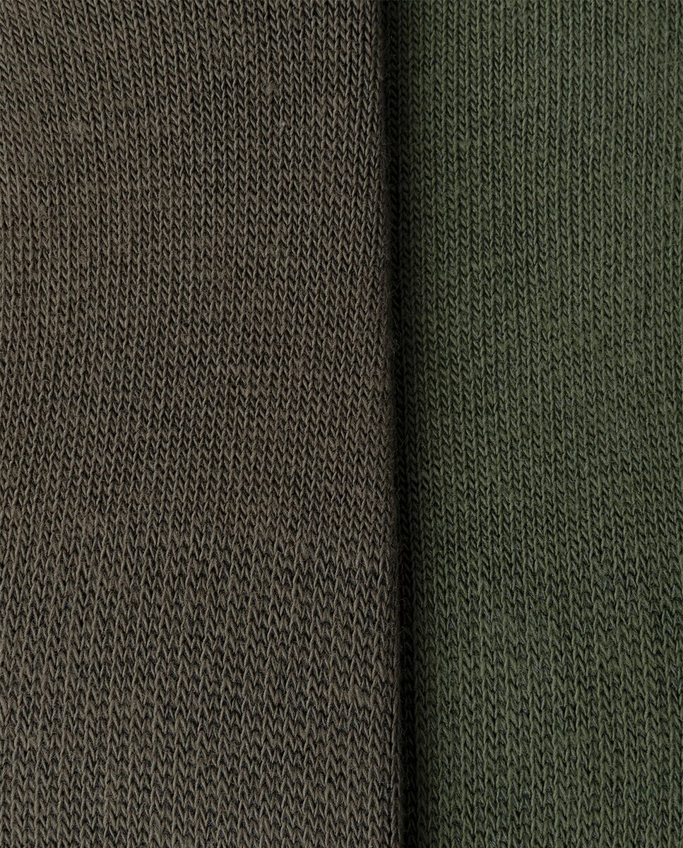 Pack de Dois Pares de Meias Invisíveis com Logótipo e Biqueira em Contraste Verde-4