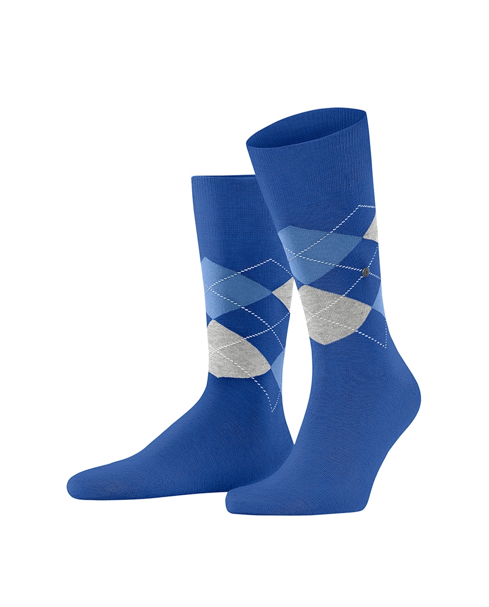 Caja de regalo 2 pares de calcetines de hombre con rombos - Burlington - Azul Azul-2