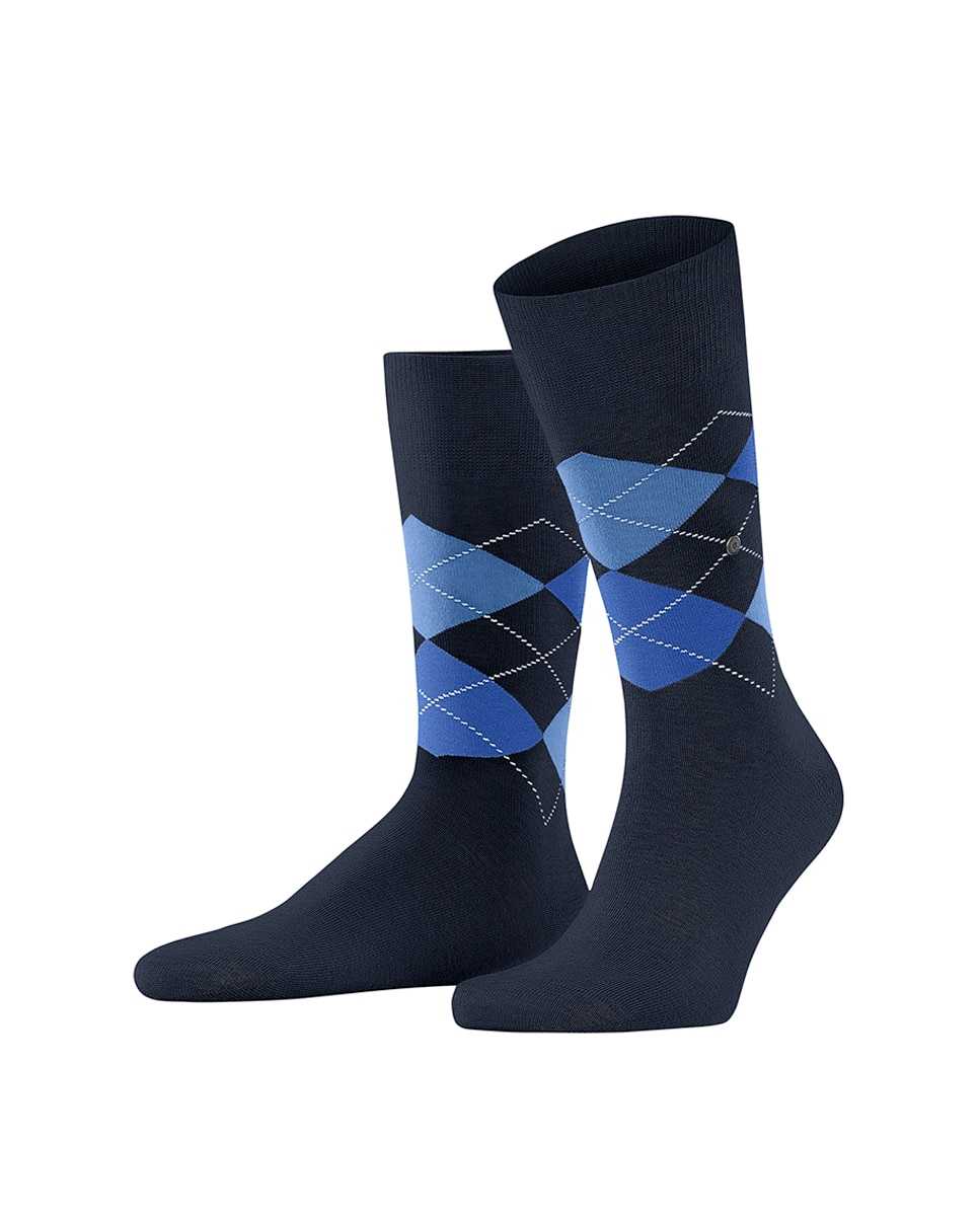 Caja de regalo 2 pares de calcetines de hombre con rombos - Burlington - Azul Azul-3