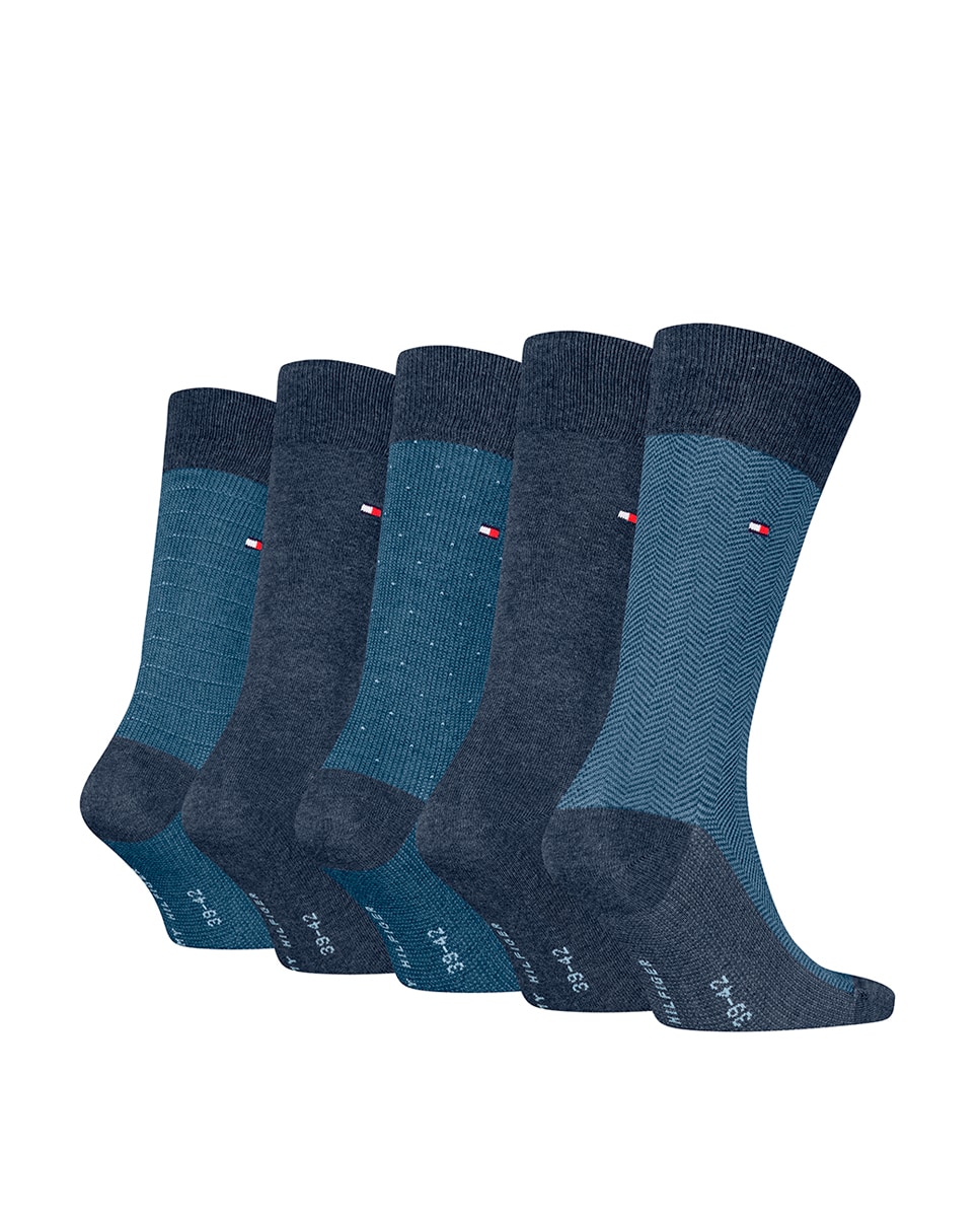 Meias Clássicas (Caixa de Presente com Pack de 5 Pares) Azul-marinho-2