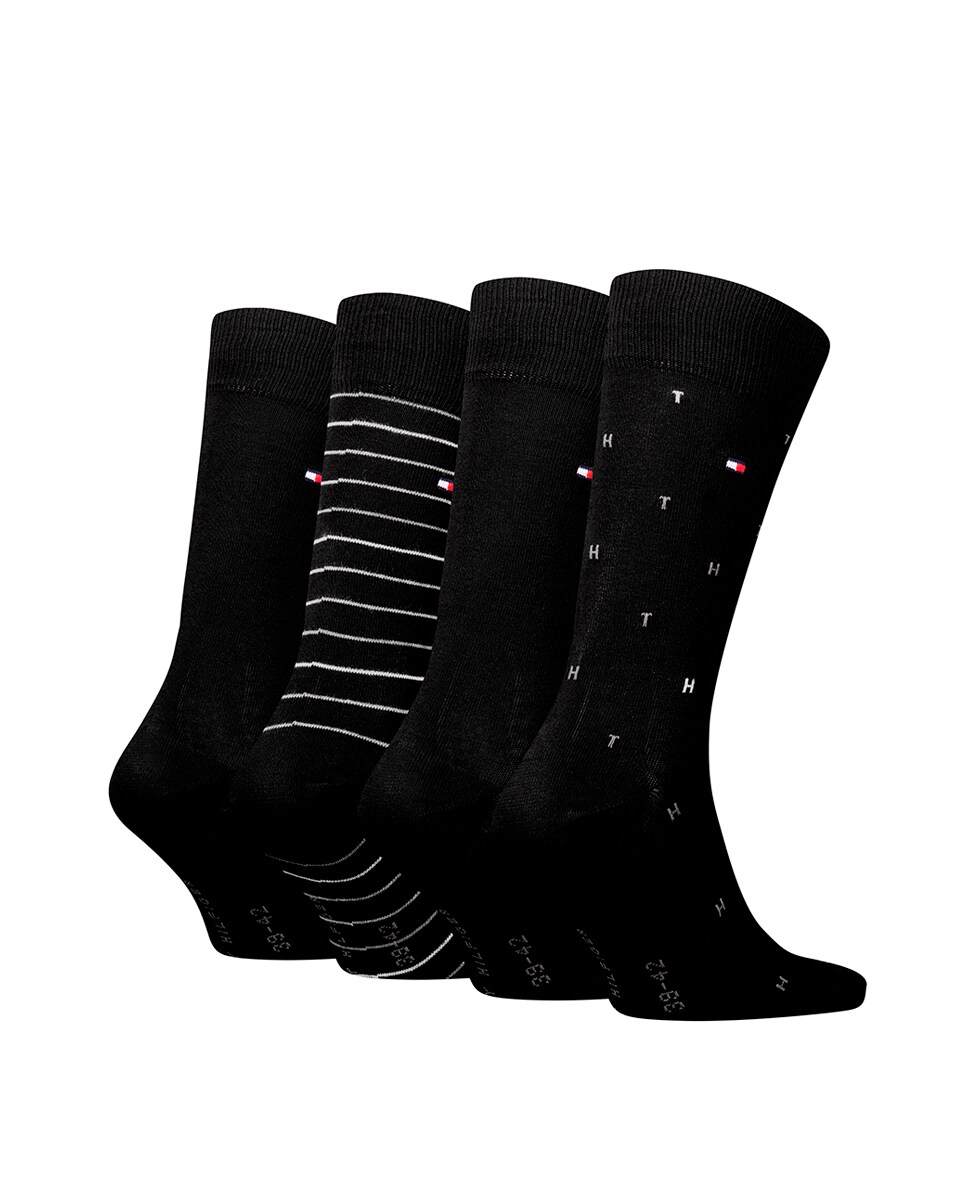 Meias Clássicas (Caixa de Presente com Pack de 4 Pares) Preto-2