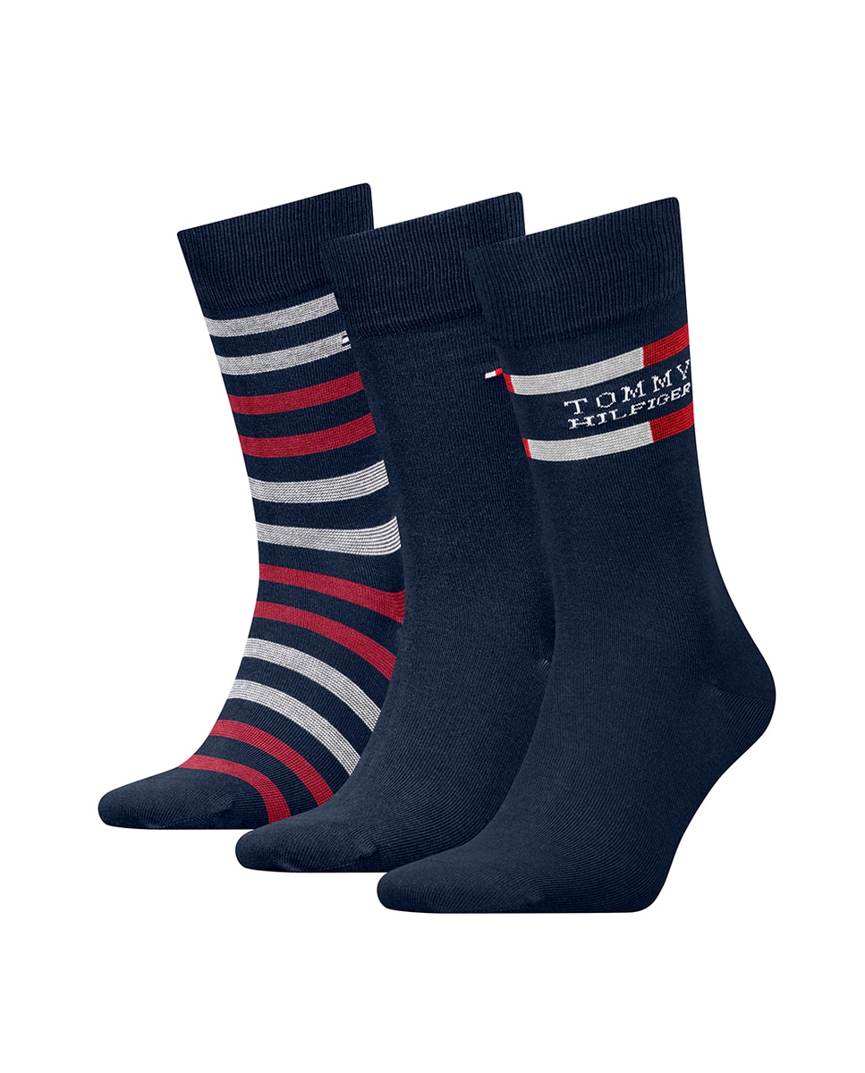 Meias Clássicas (Caixa de Presente com Pack de 3 Pares) Azul-marinho-1