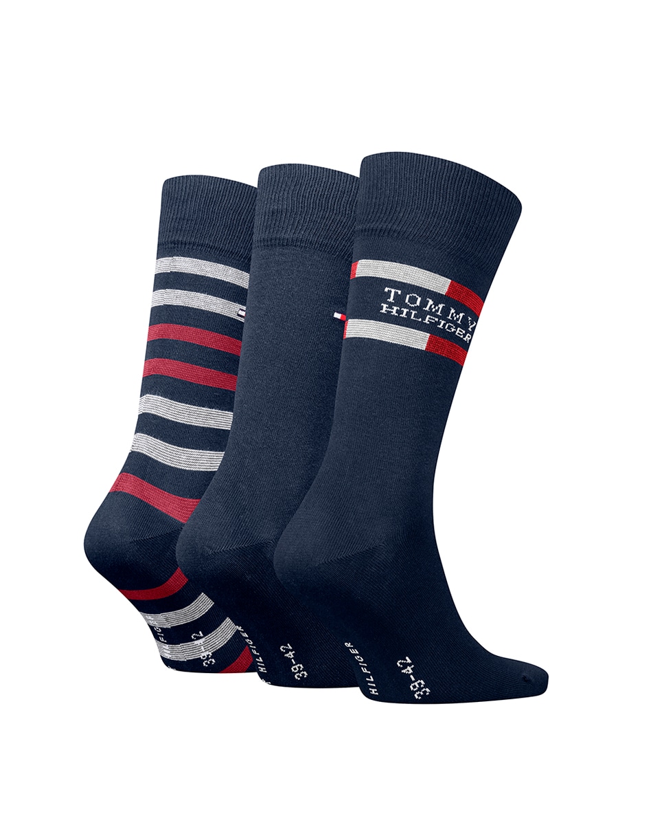 Meias Clássicas (Caixa de Presente com Pack de 3 Pares) Azul-marinho-2