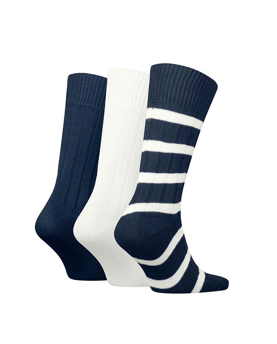 Meias Clássicas (Caixa de Presente com Pack de 3 Pares) Azul-marinho-2