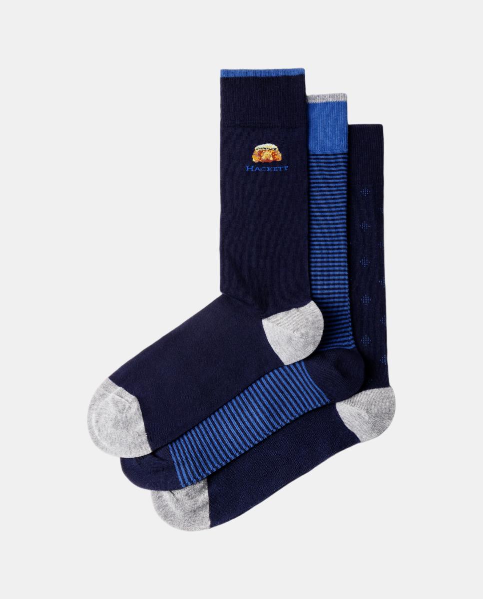 Caja de tres calcetines de hombre combinados - Hackett - Azul Azul-2