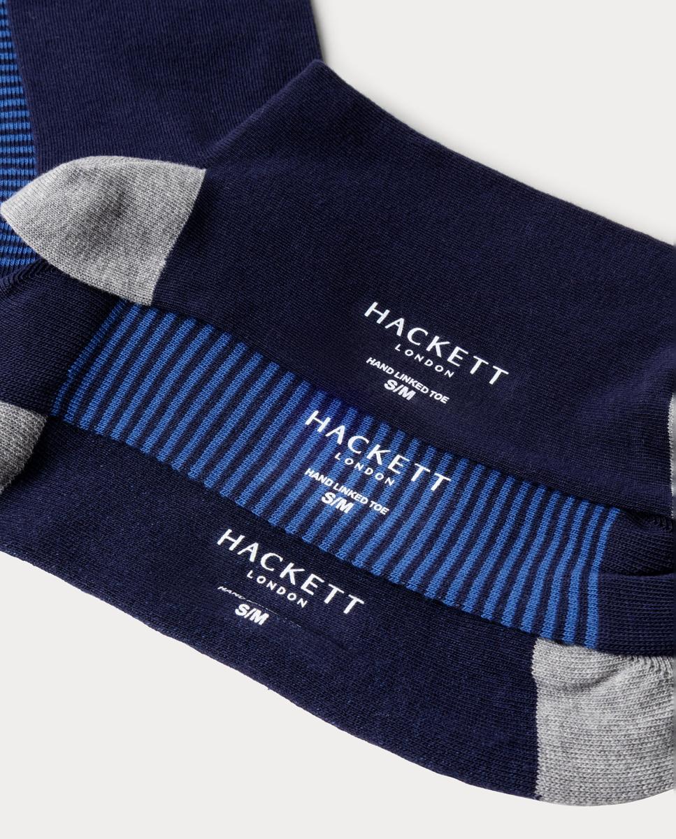 Caja de tres calcetines de hombre combinados - Hackett - Azul Azul-4