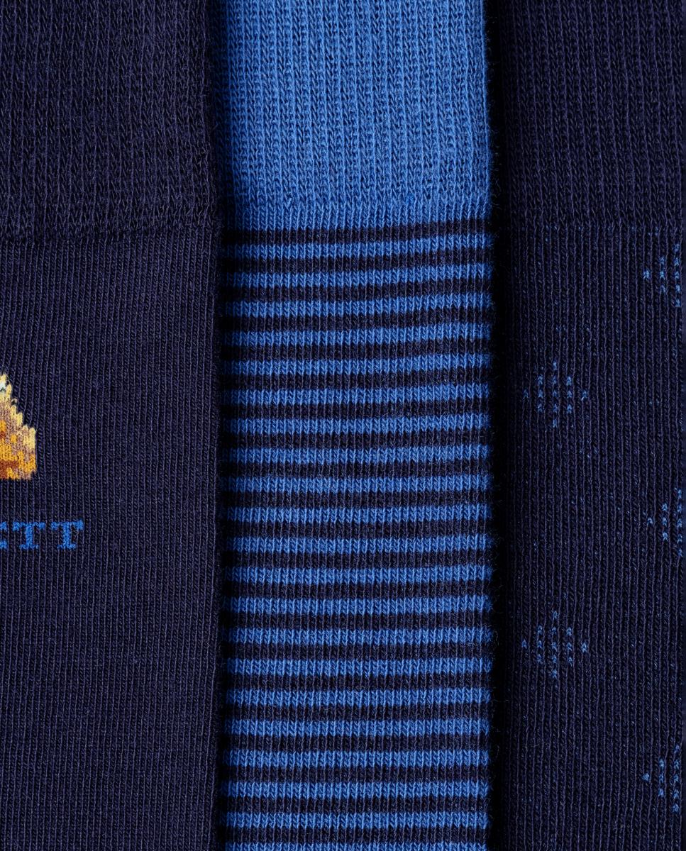 Caja de tres calcetines de hombre combinados - Hackett - Azul Azul-5