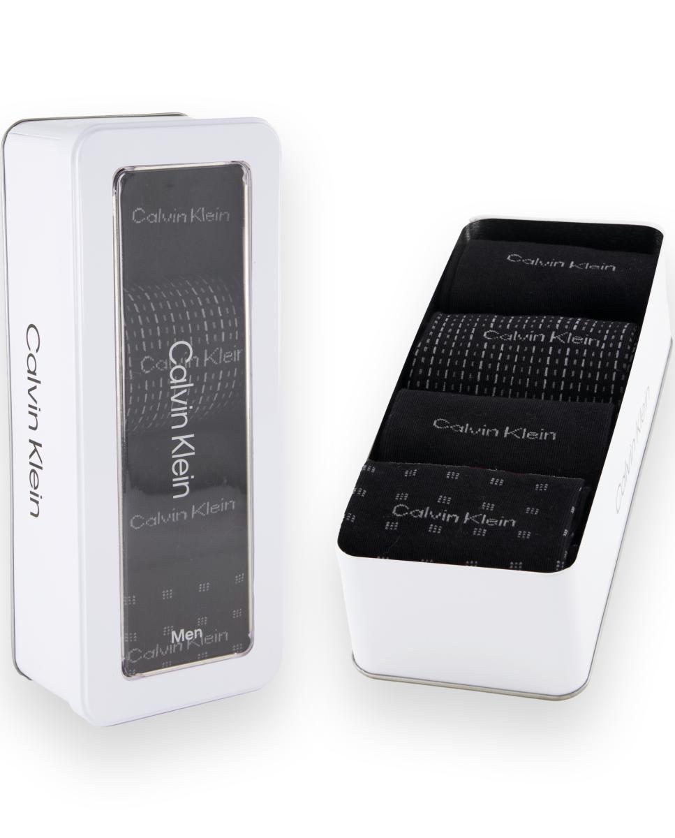 Imagen 1 de Calcetines clásicos para hombre Calvin Klein 4  en caja de regalo Negro