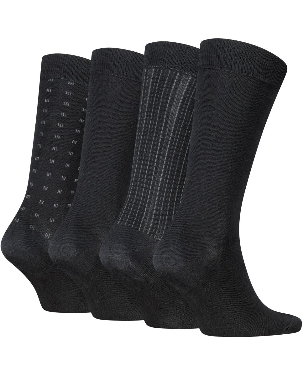 Imagen 3 de Calcetines clásicos para hombre Calvin Klein 4 en caja de regalo - Negro Negro