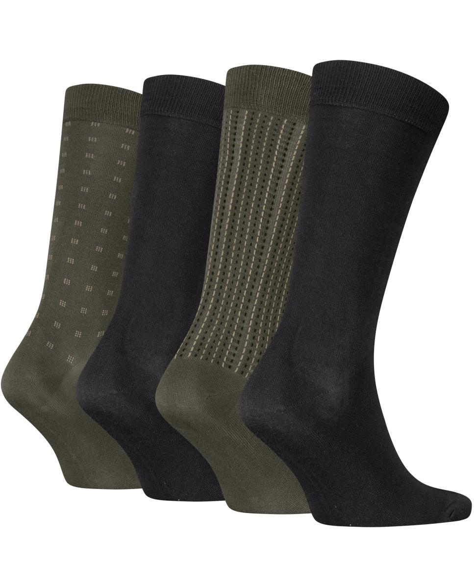 Caixa de Presente com 4 Pares de Meias Clássicas Verde-claro-3