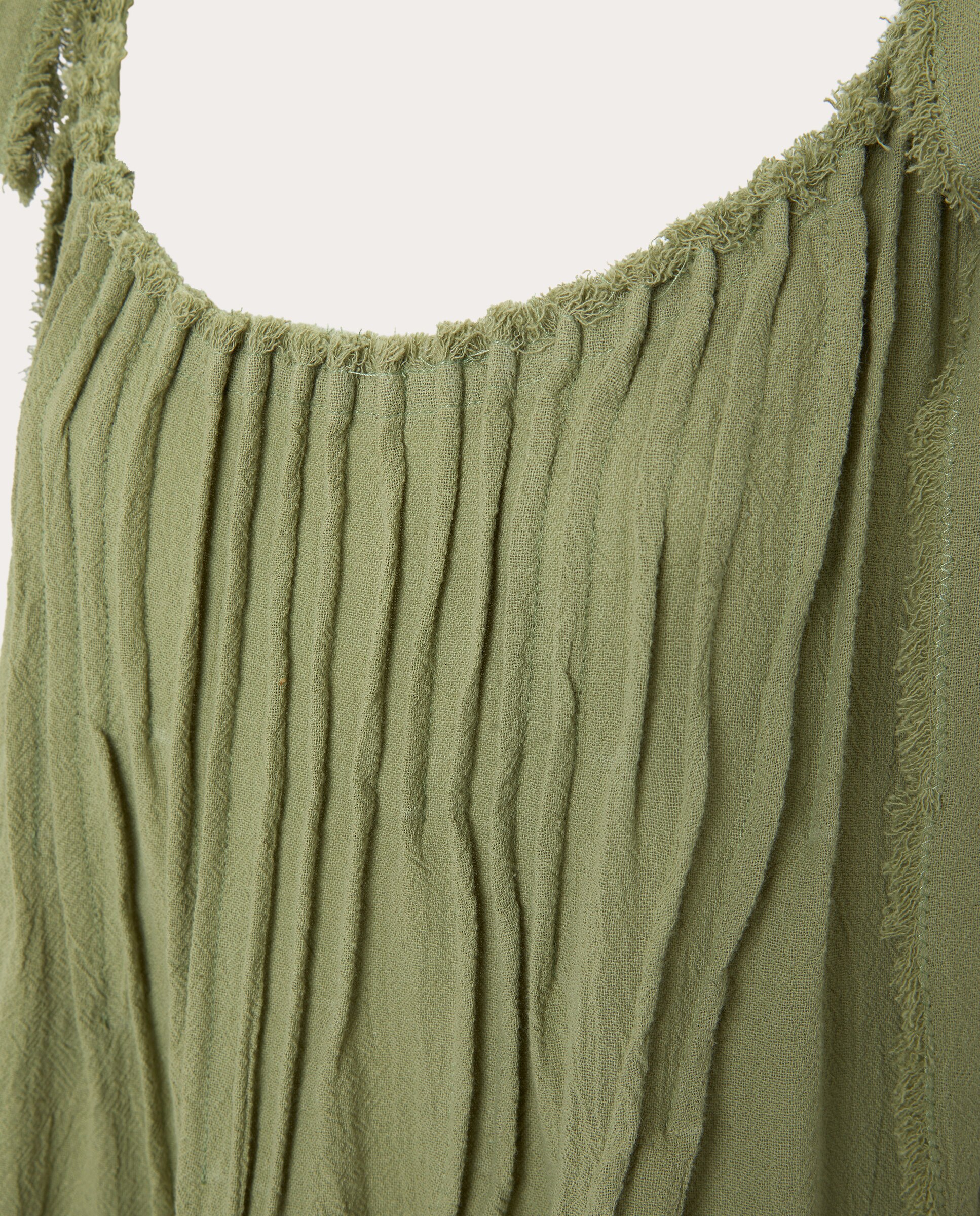 Vestido comprido de algodão Verde-3