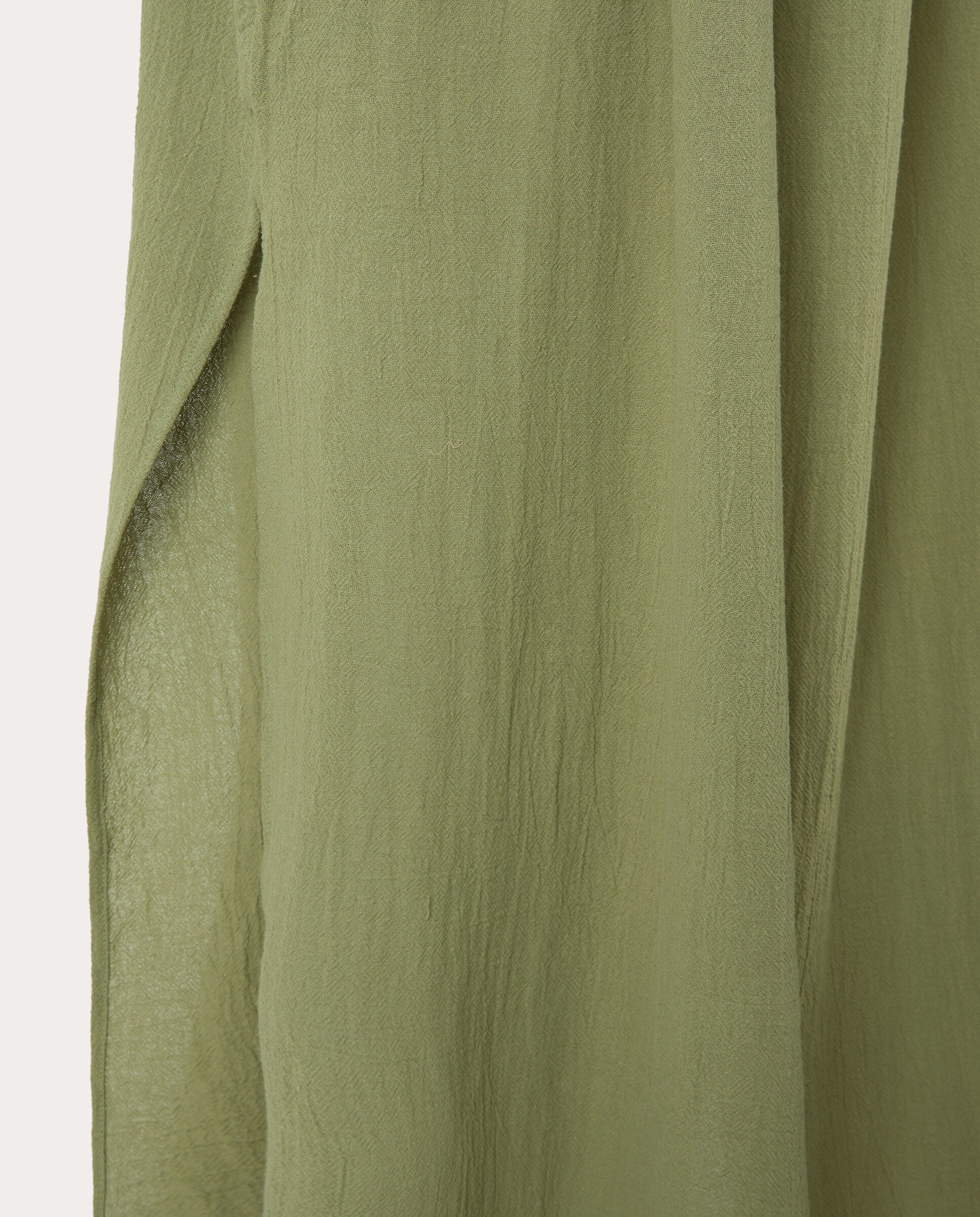 Vestido comprido de algodão Verde-5