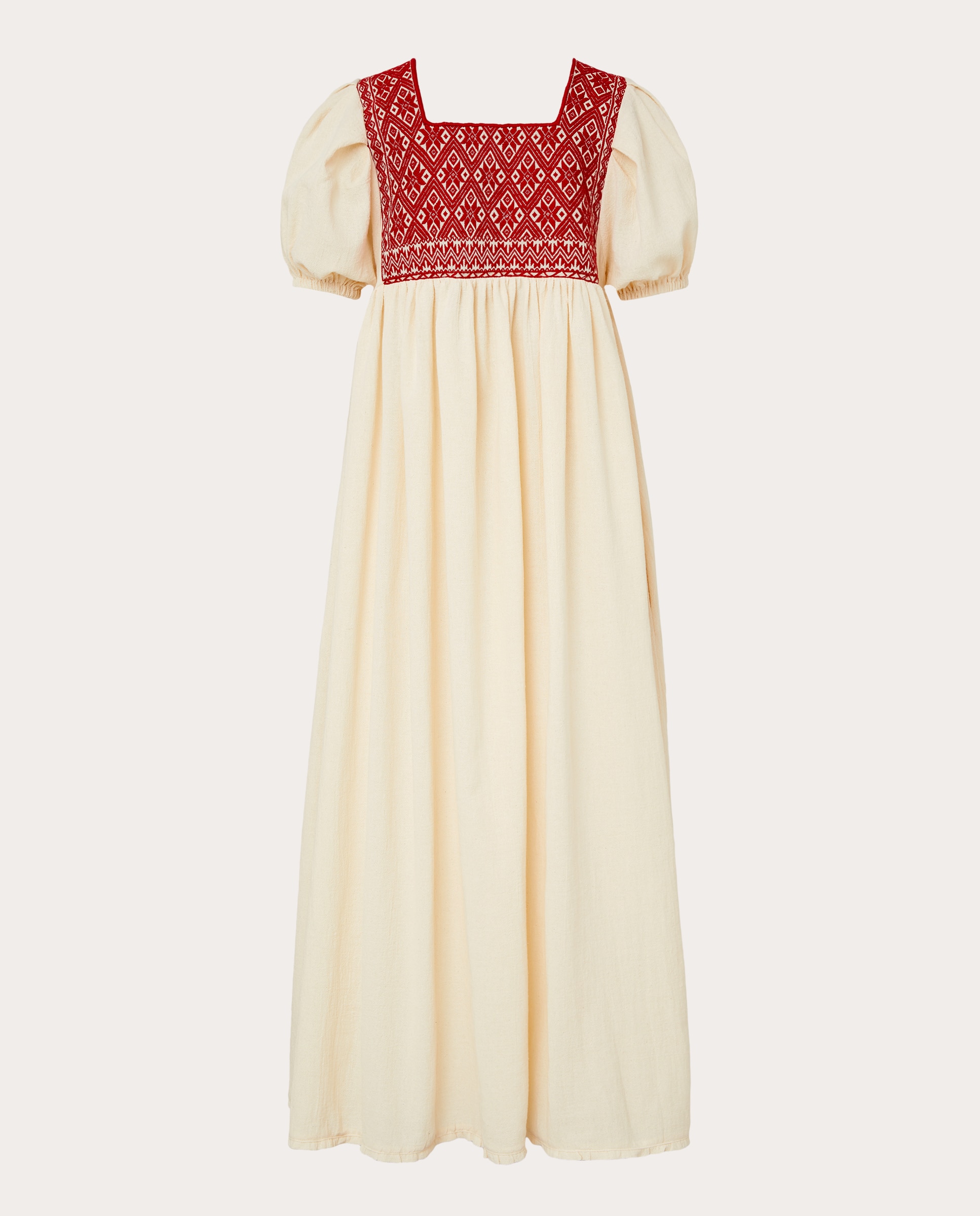 Vestido Midi Petra de Algodão Vermelho-2