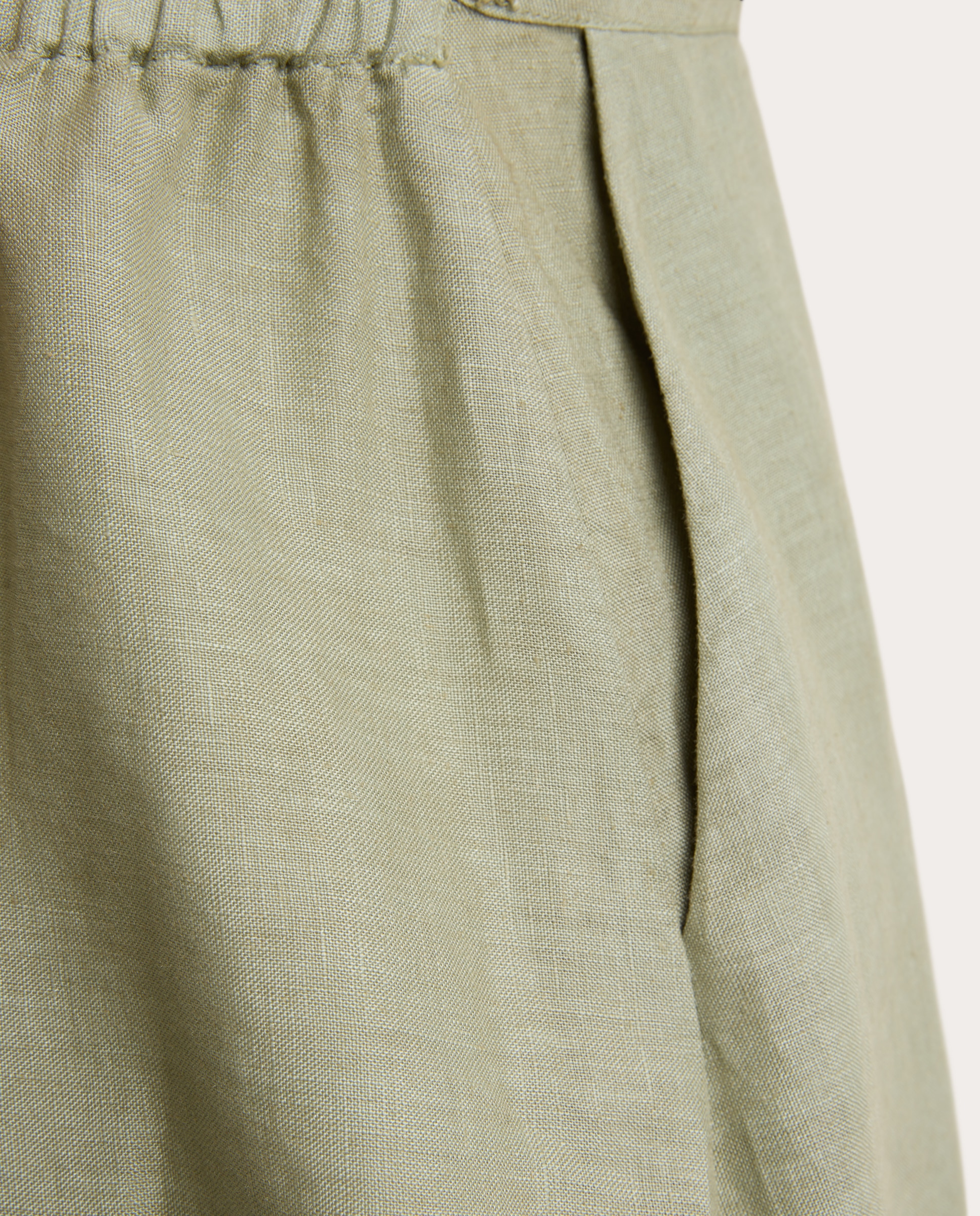 Vestido Comprido de Linho Verde-acinzentado-4