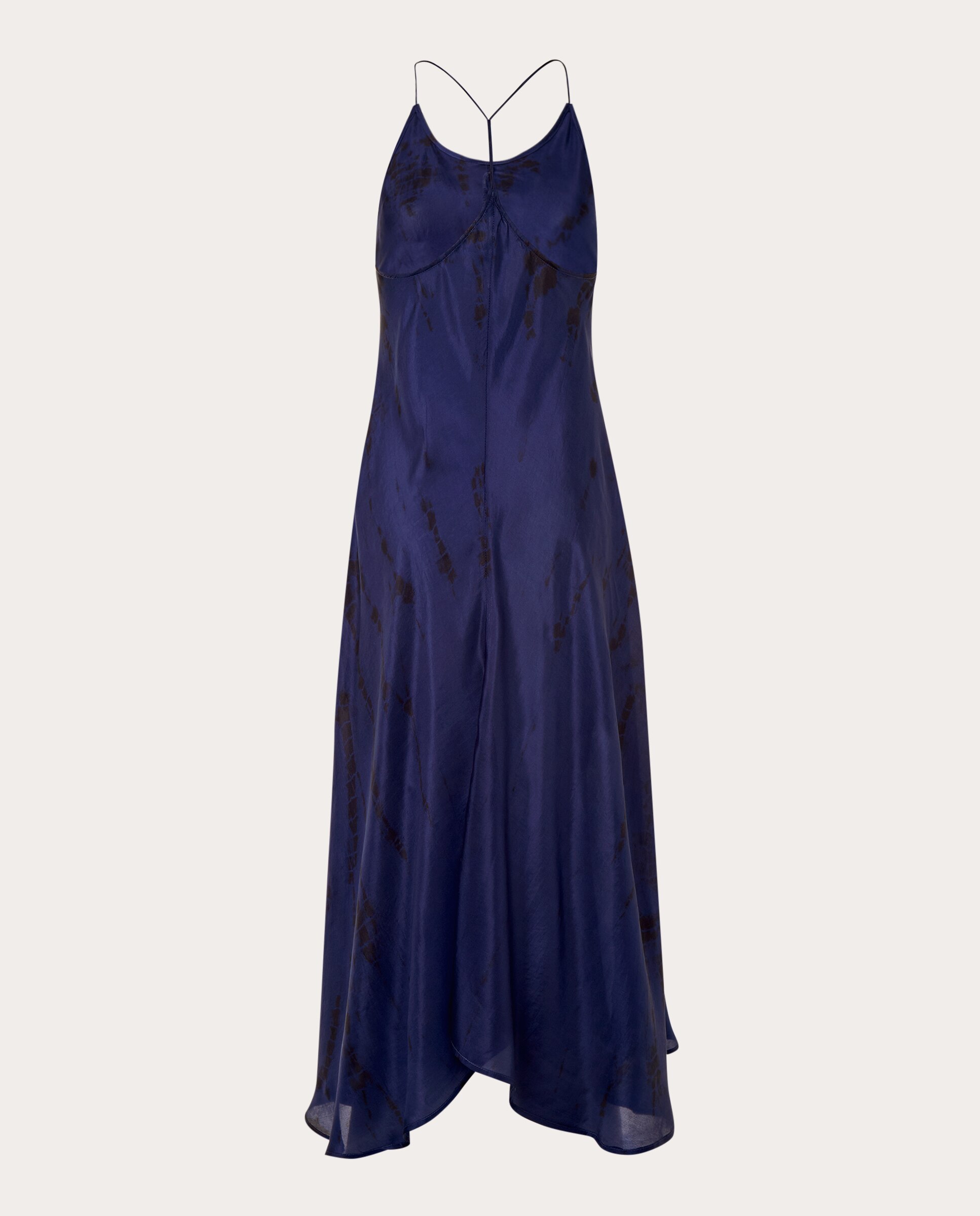 Vestido Comprido Zen de Seda Azul-2