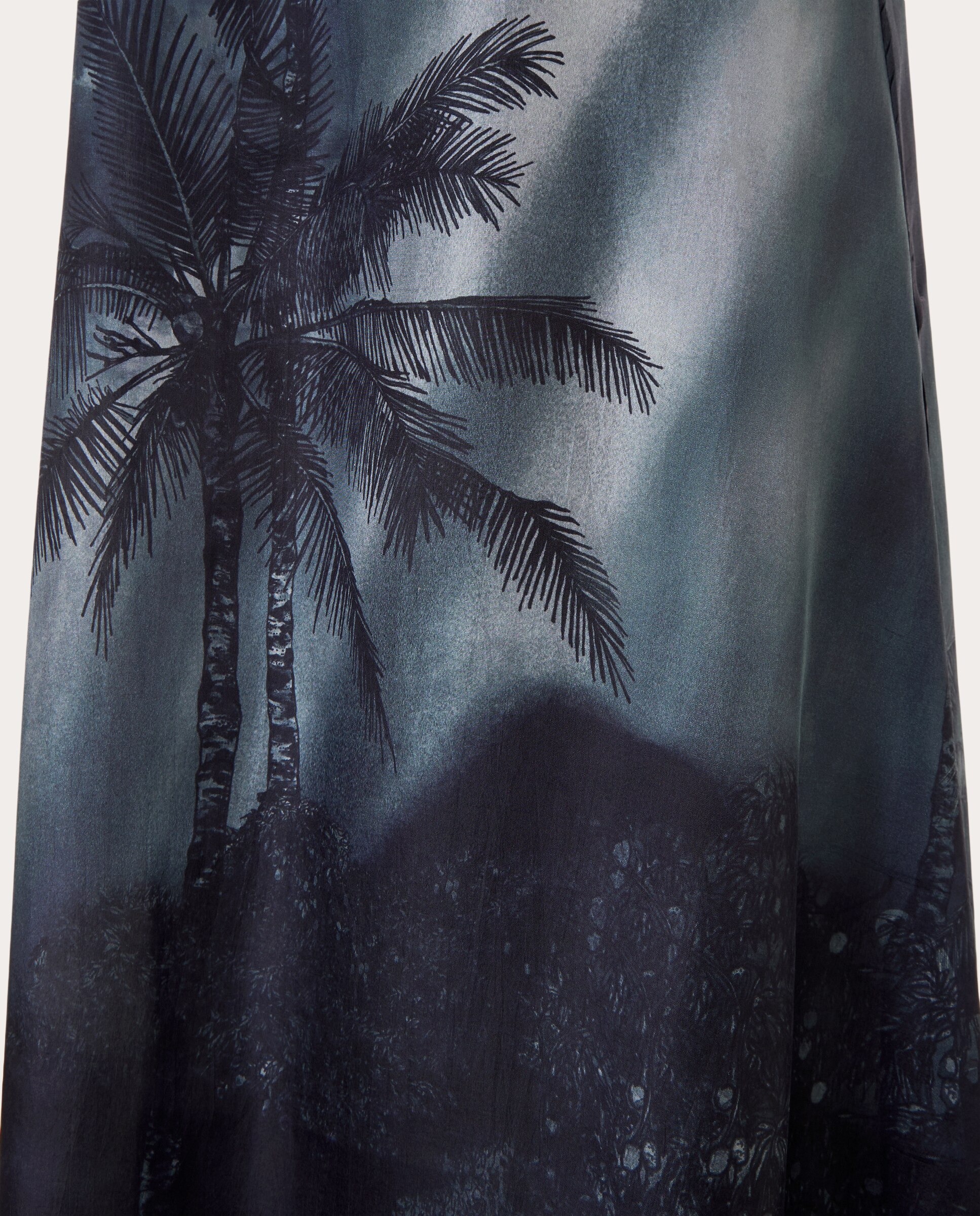 Vestido Comprido Vela de Seda Azul-5