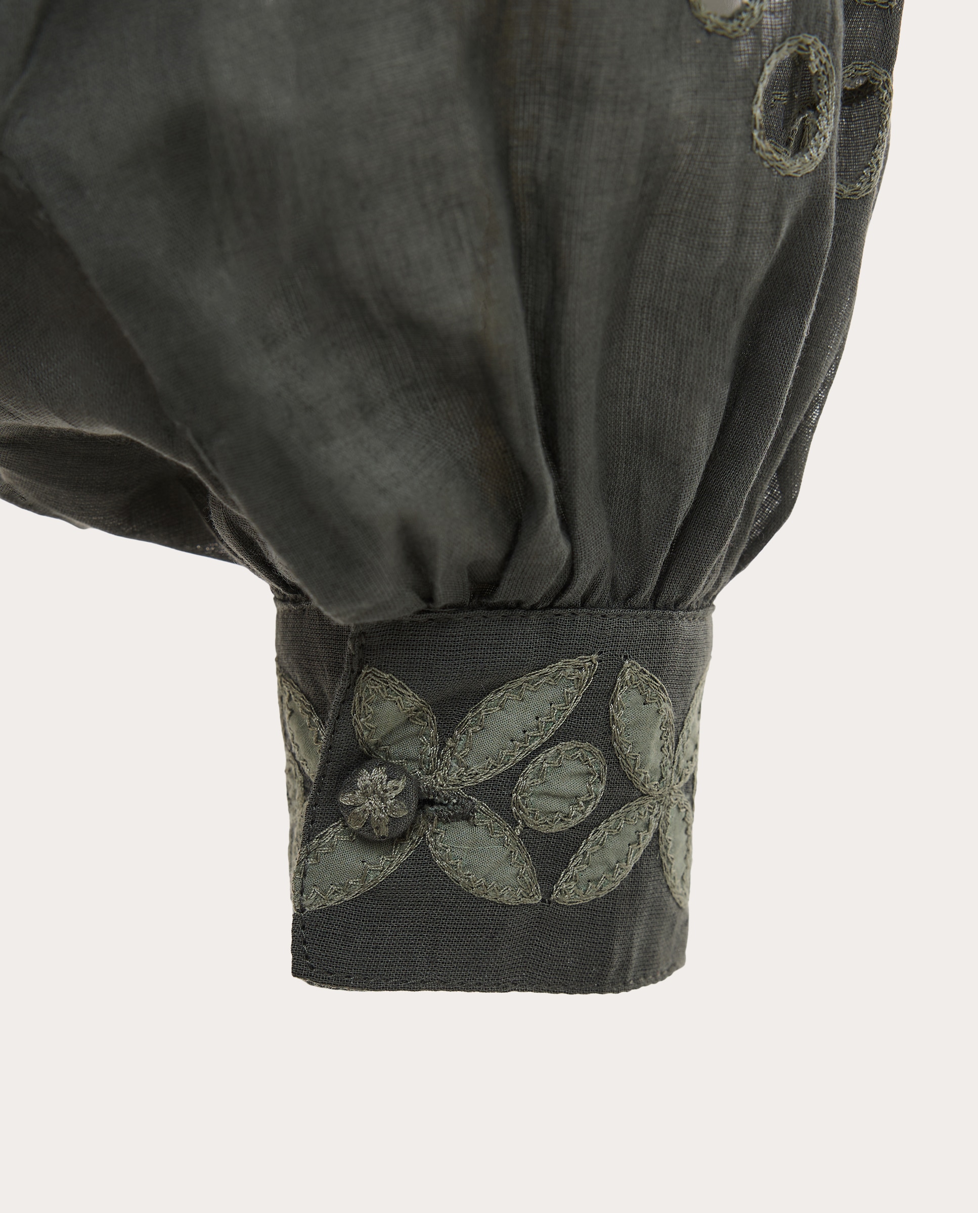 Blusa Rosalie de Algodão Verde-escuro-5
