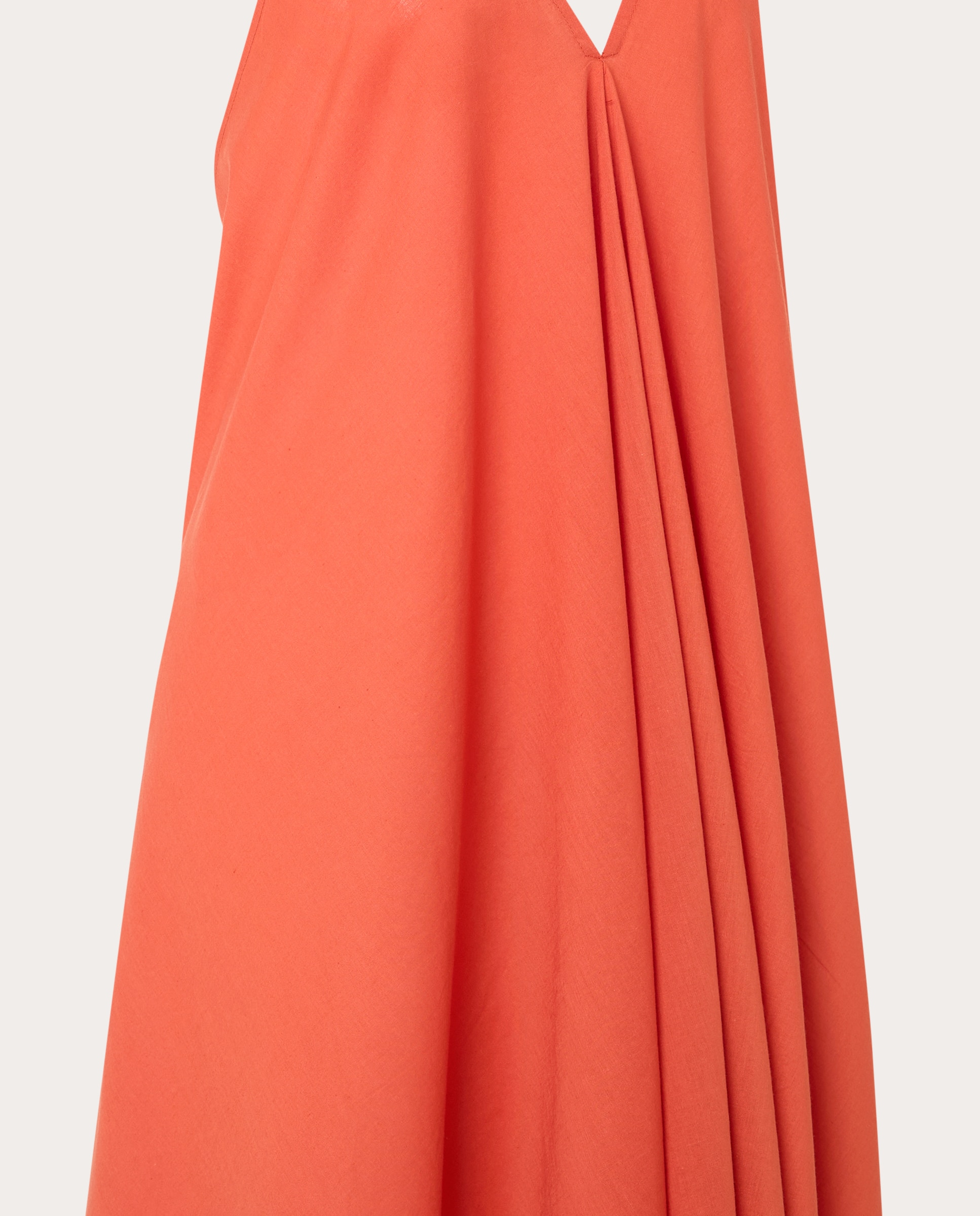 Vestido Comprido Ivina de Algodão Vermelho alaranjado-3