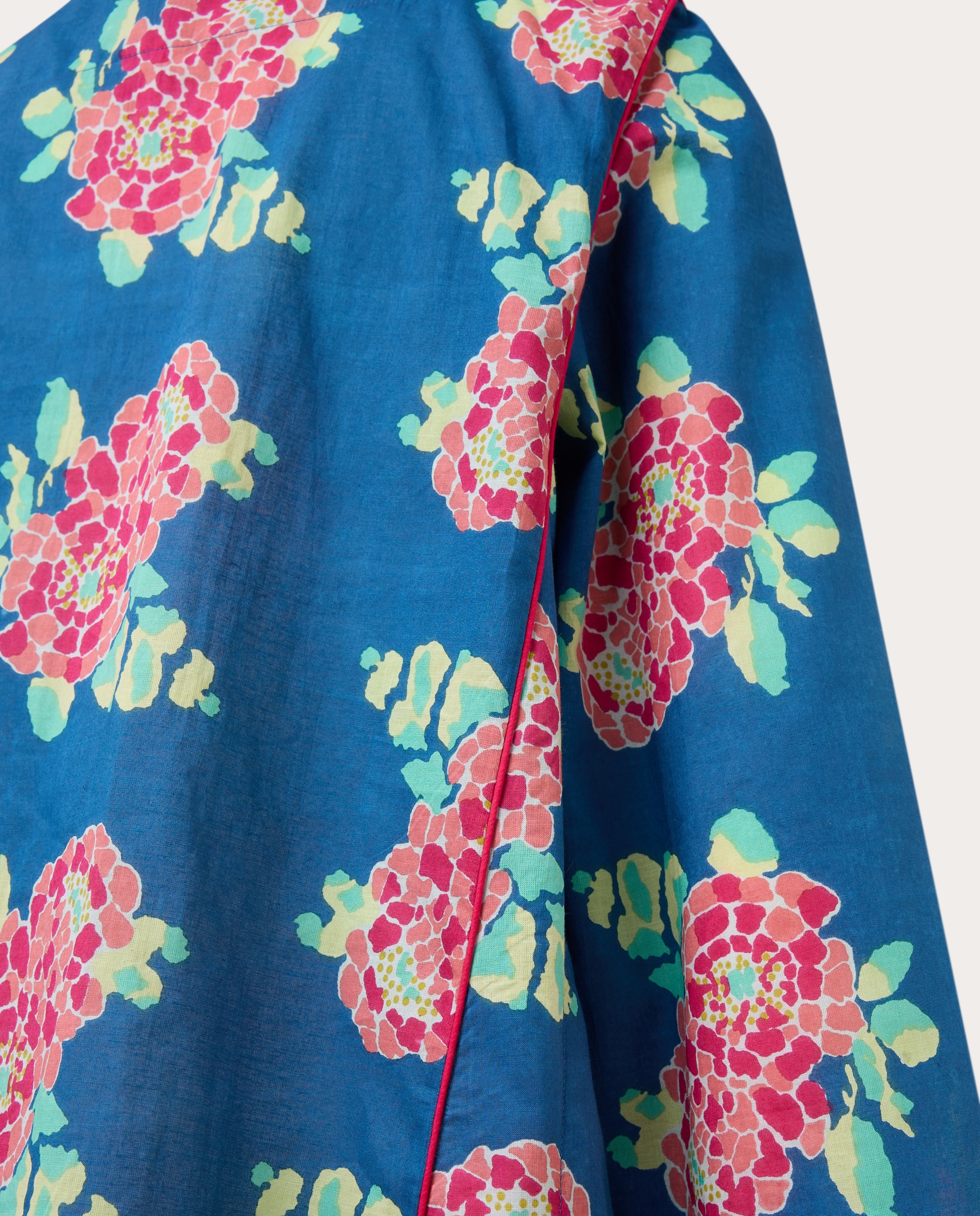 Kaftan Sara de Algodão Azul-4