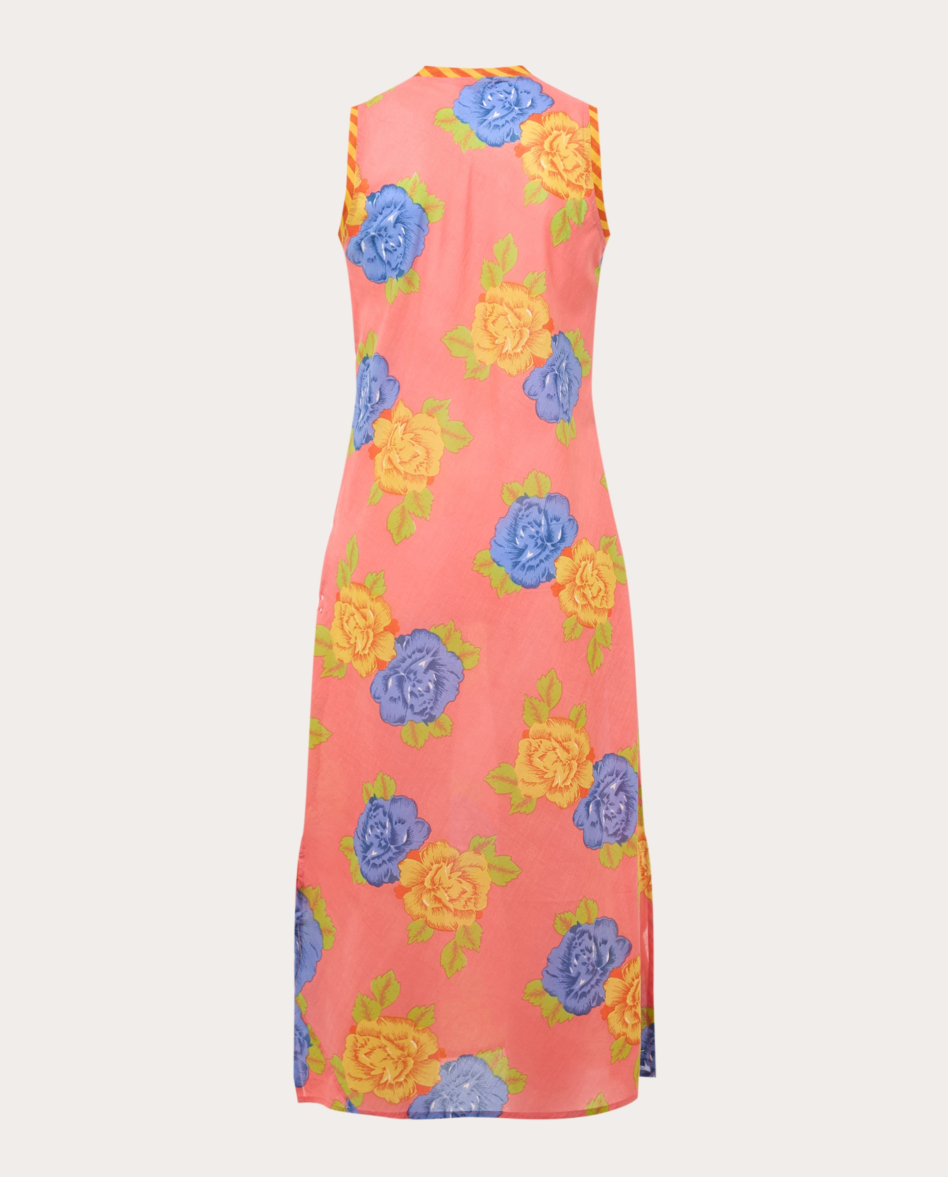 Vestido Comprido Cheack de Algodão Laranja-2