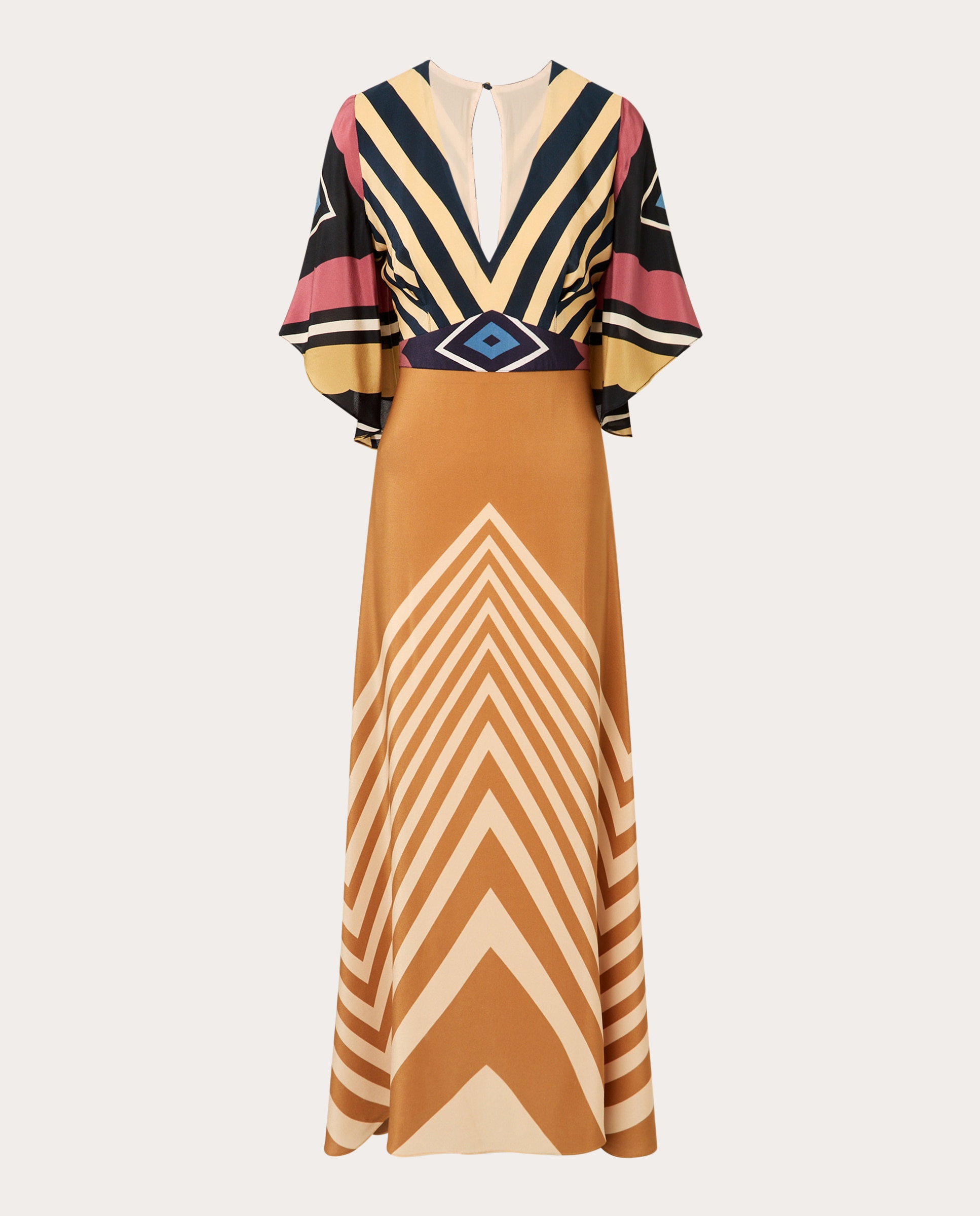Imagen 0 de Vestido largo de seda Naranja