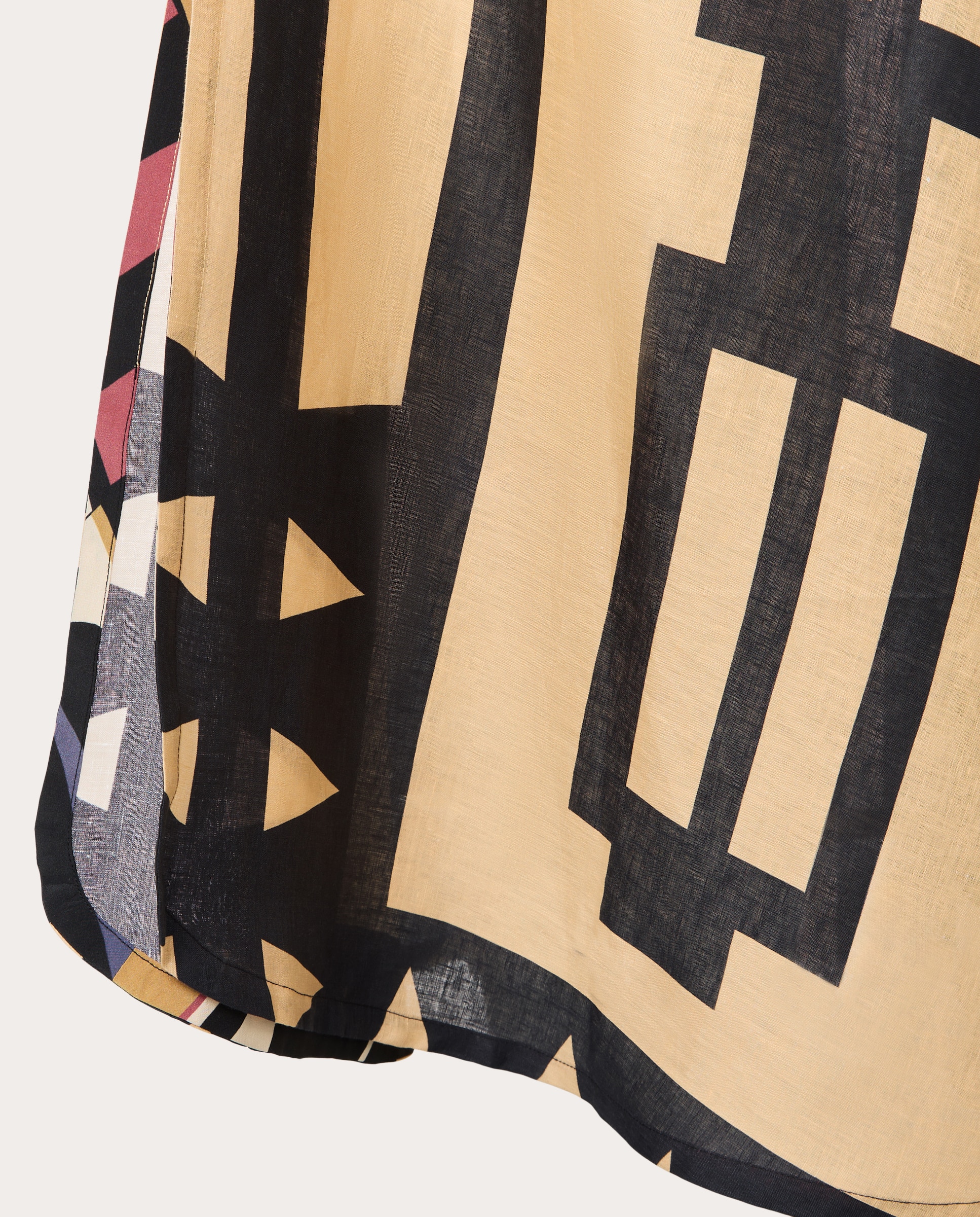 Kimono Flamingo de Linho Amarelo-3