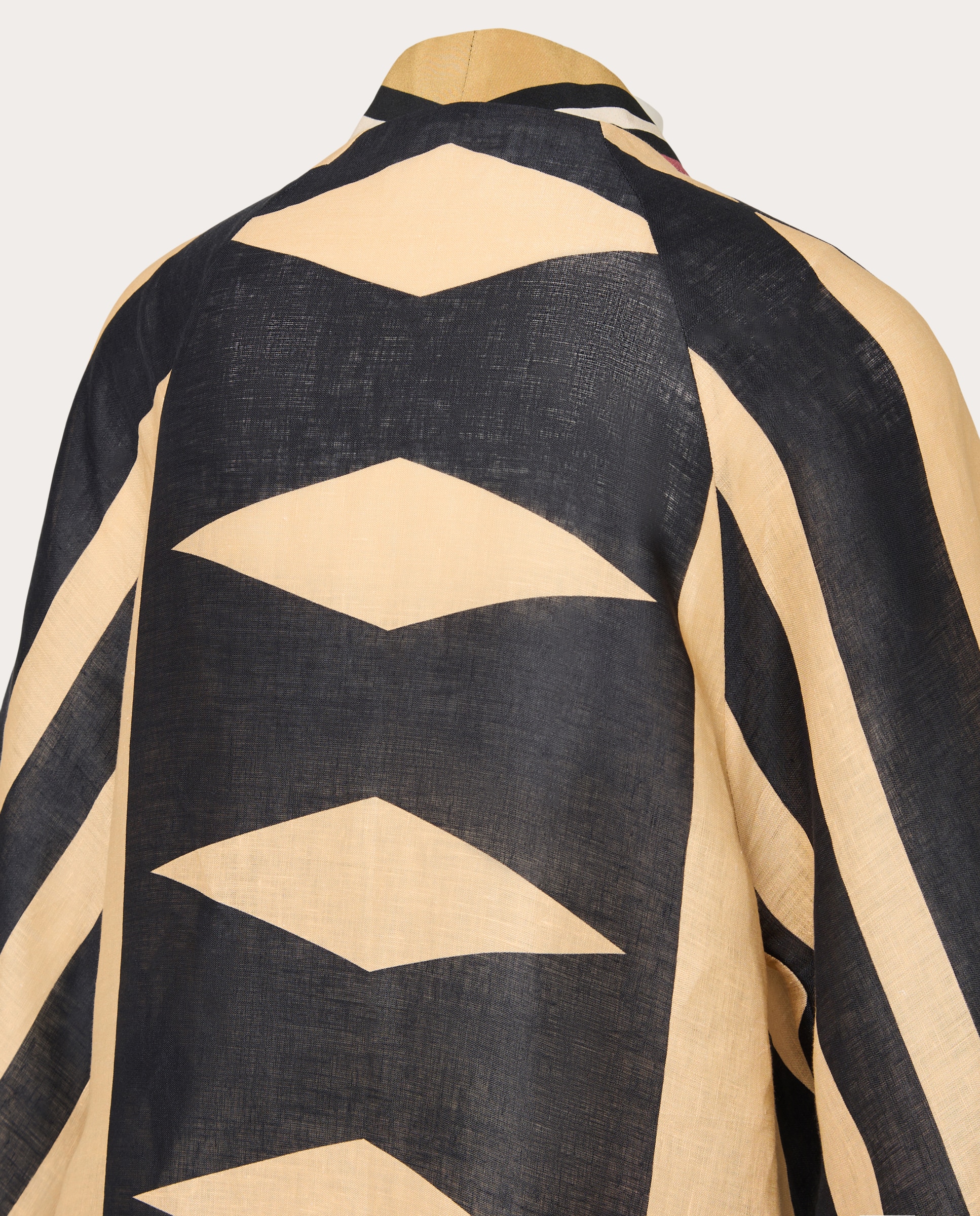 Kimono Flamingo de Linho Amarelo-4
