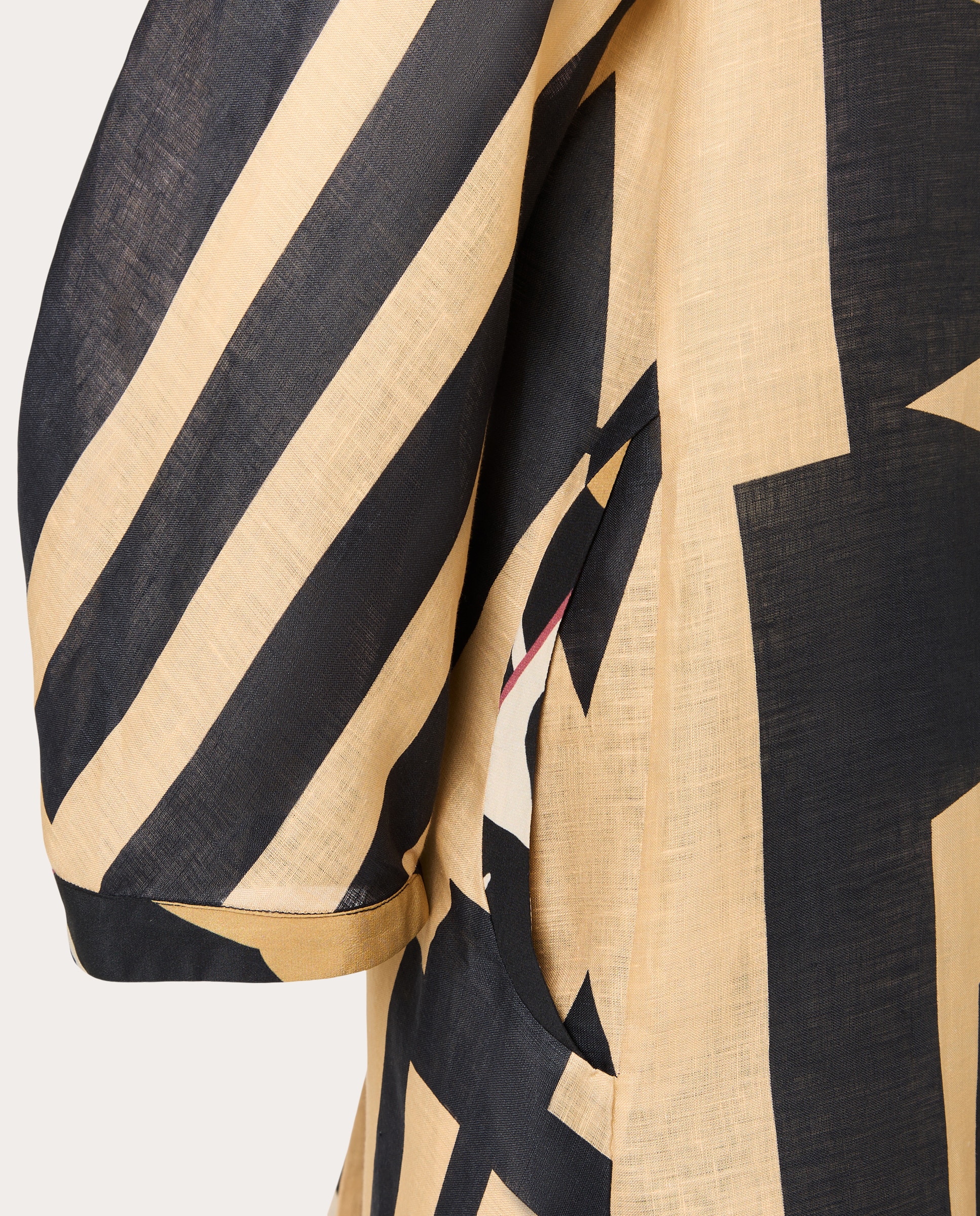 Kimono Flamingo de Linho Amarelo-5