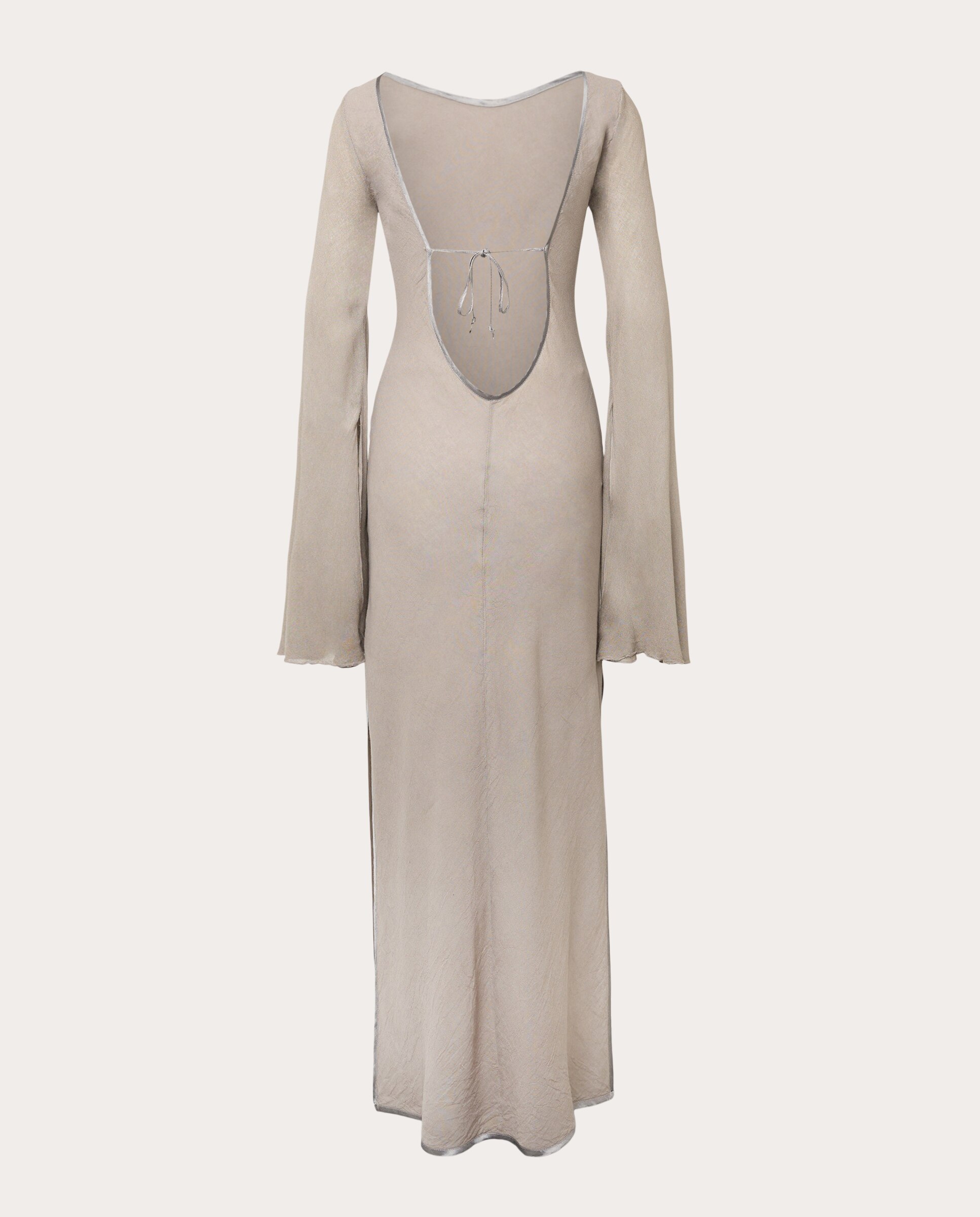 Vestido comprido Bege-2