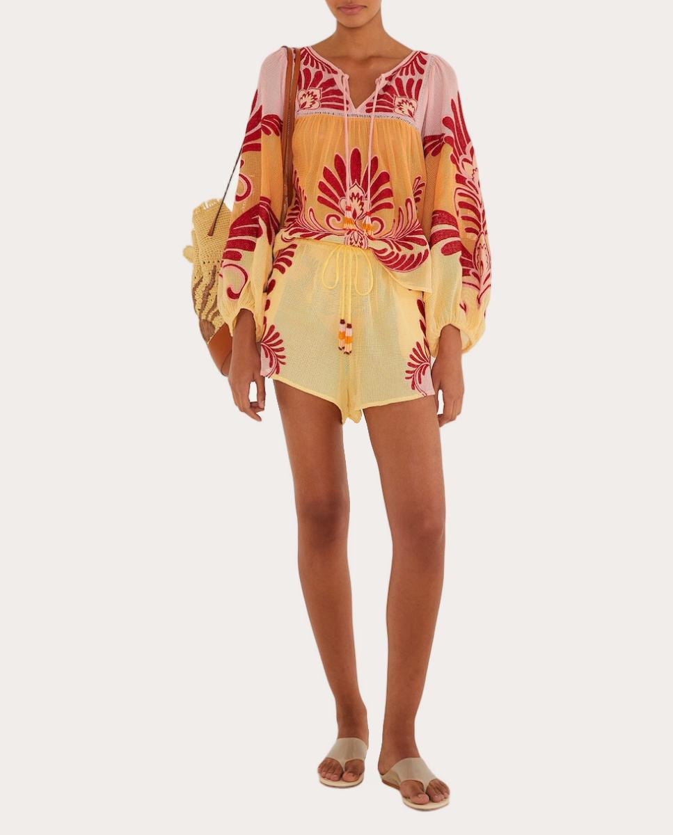 Blusa Arabesc de Algodão Amarelo-1
