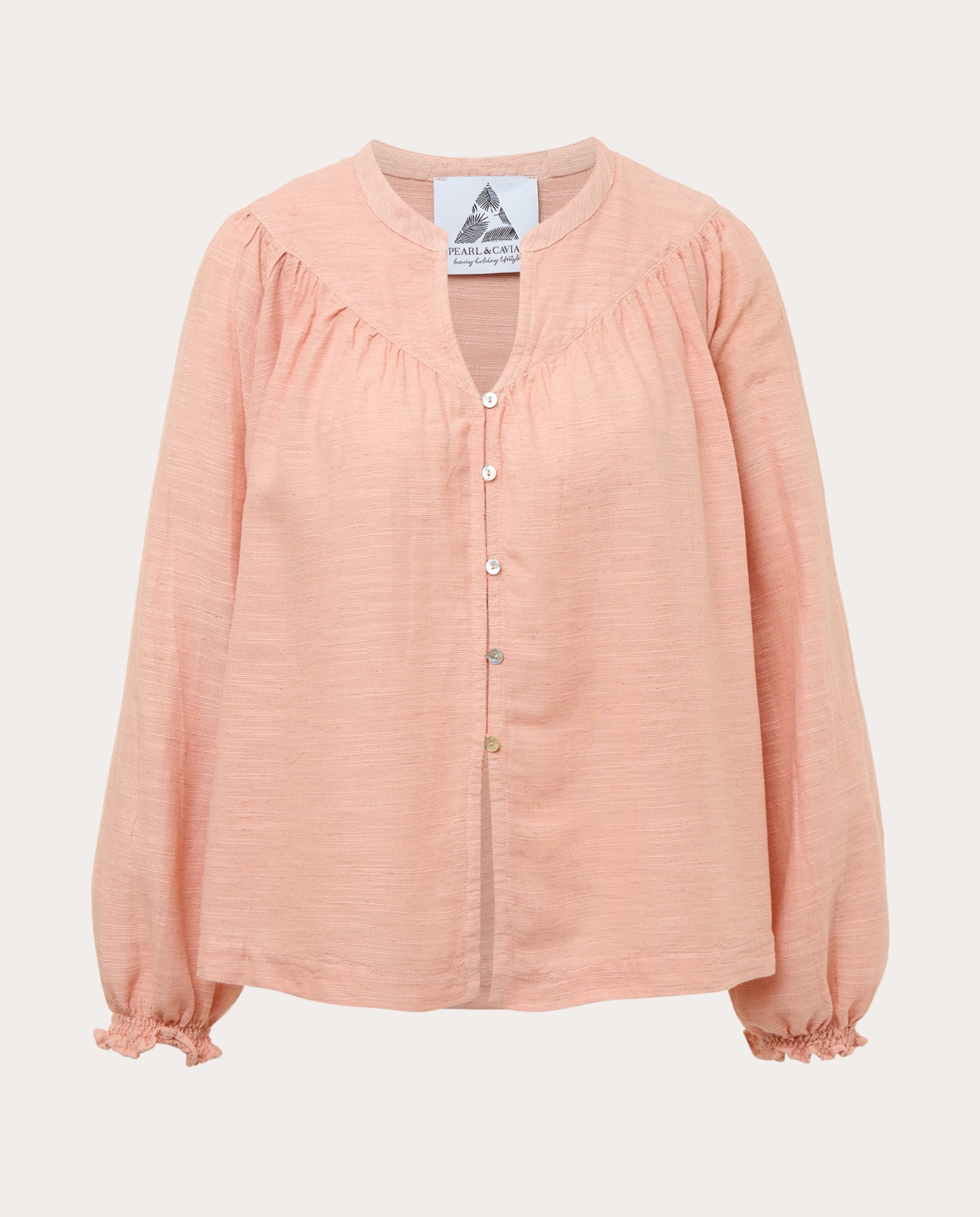 Camisa de algodão Laranja-1