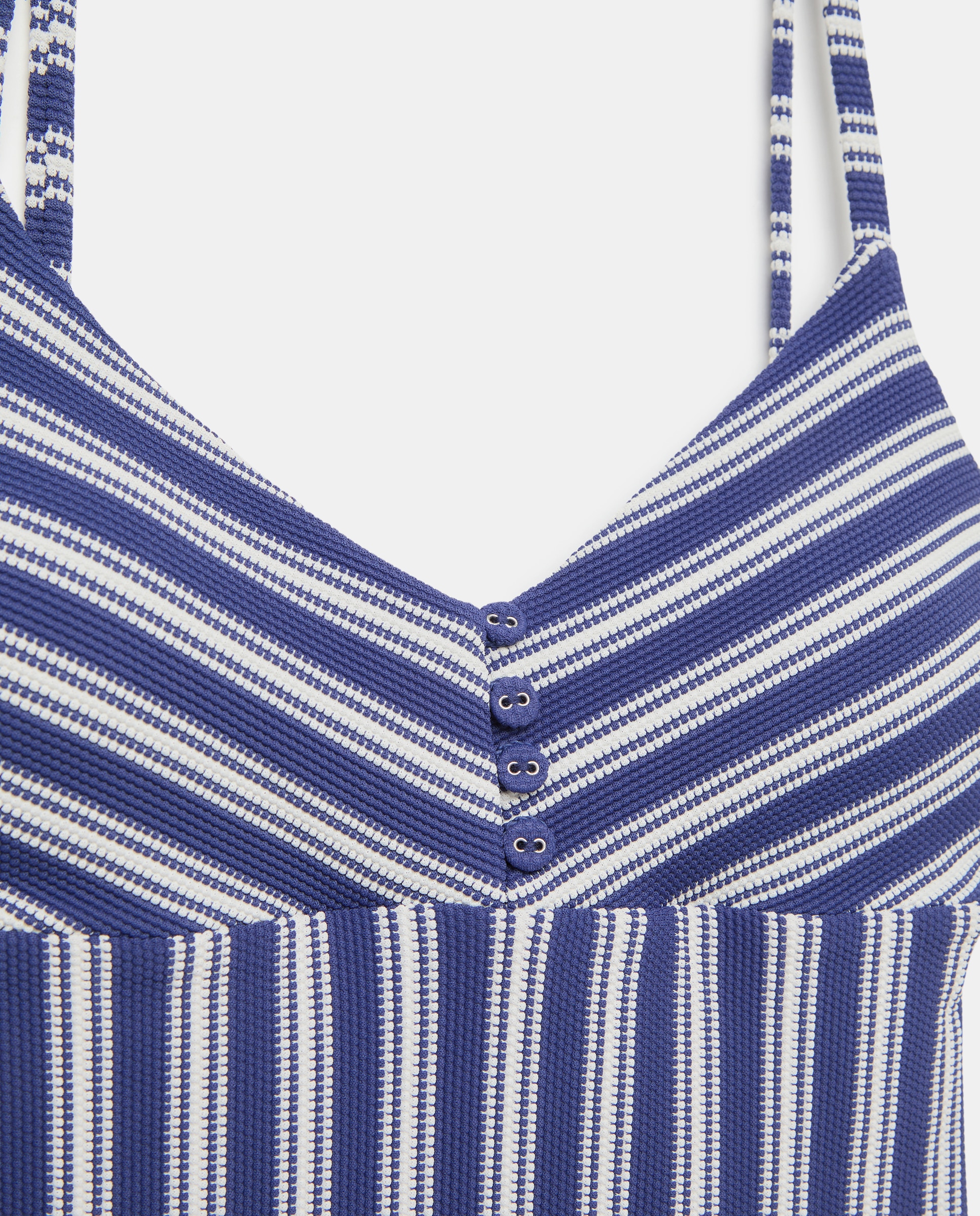 Fato de Banho às Riscas com Alças Finas Azul-marinho-5