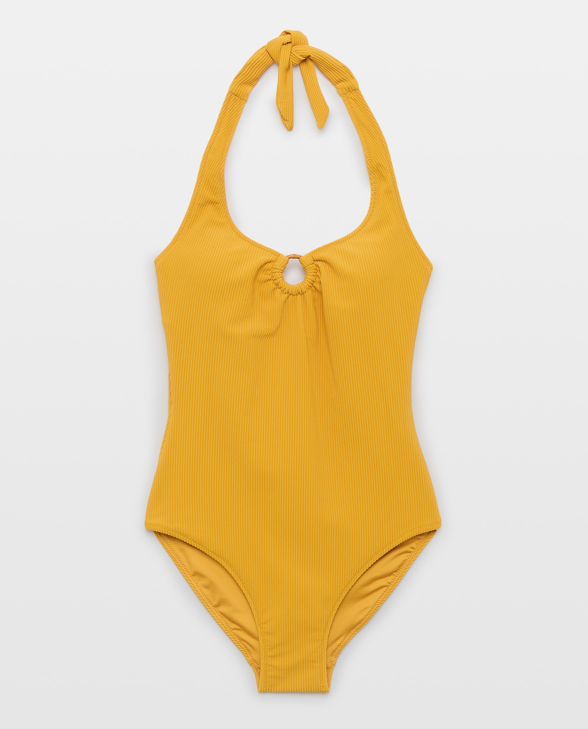 Fato de banho com pormenor de argola 300 Amarelo-4