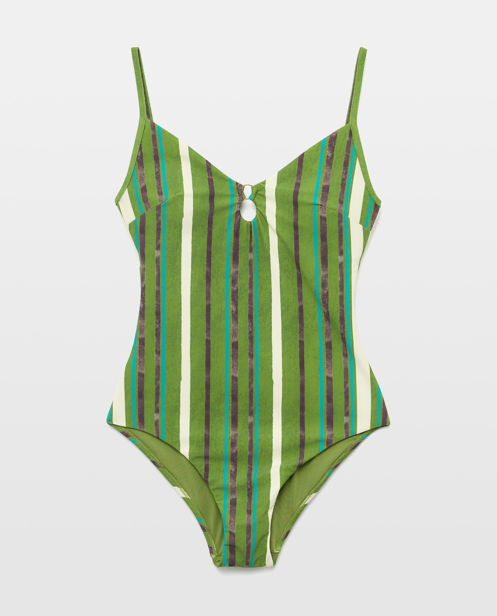 Fato de Banho de Poliamida com Estampado Verde-4