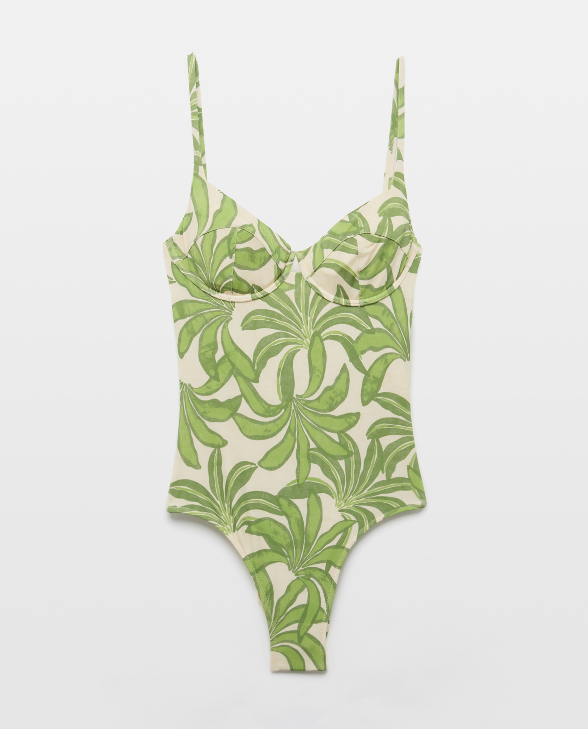Fato de Banho Estampado com Aro e Copa B Verde-4