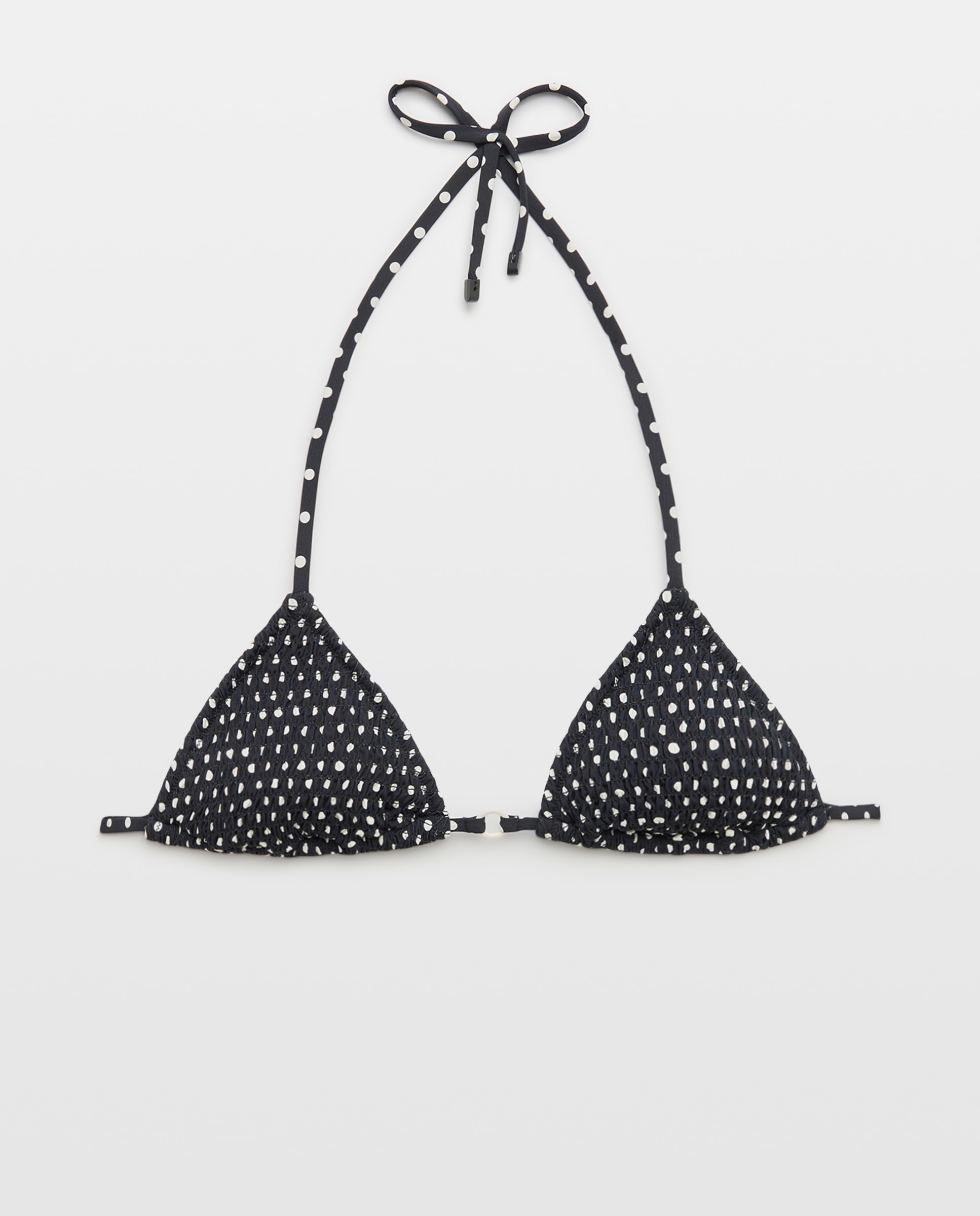 Biquíni Triangular às Bolinhas Preto-4