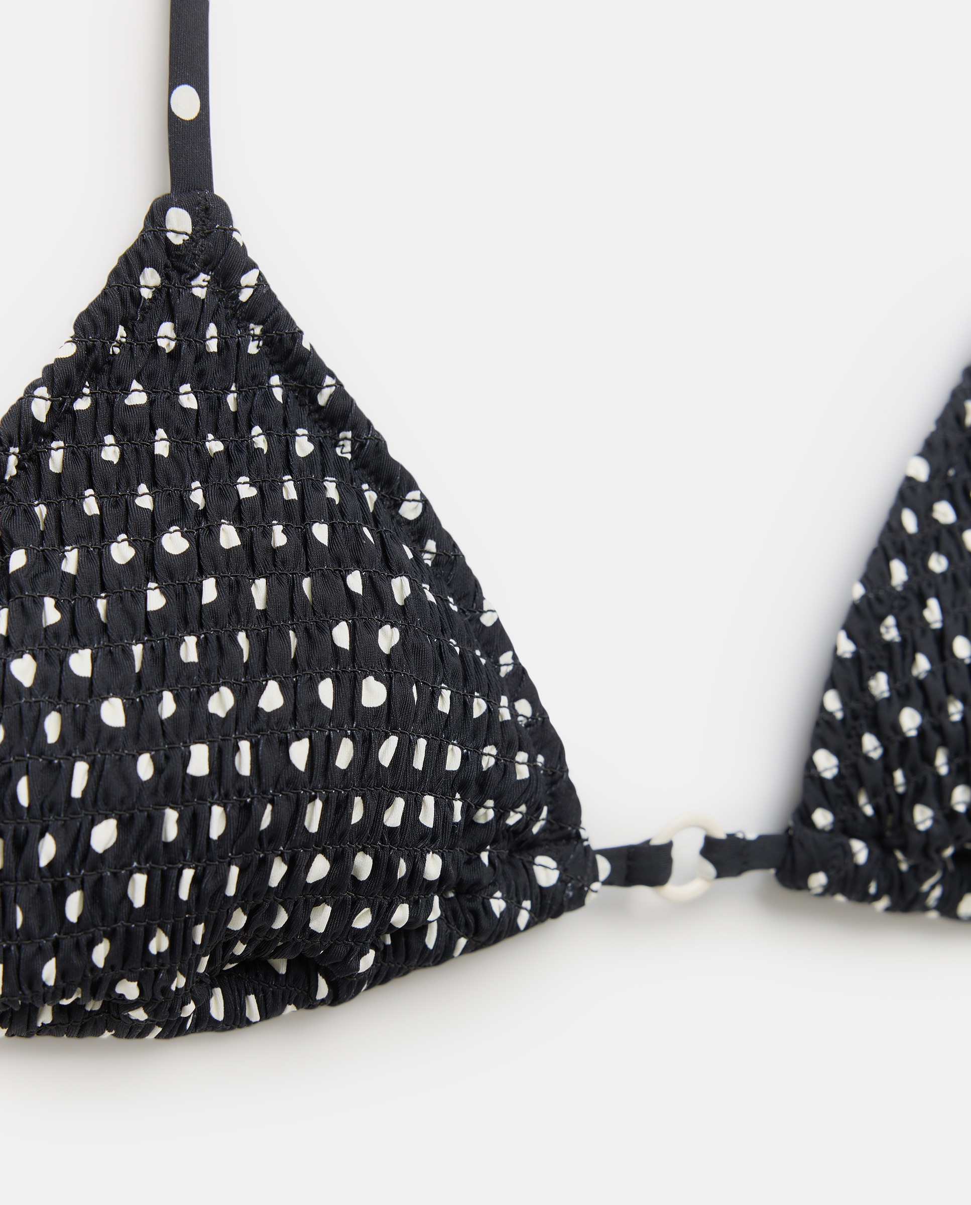 Biquíni Triangular às Bolinhas Preto-5