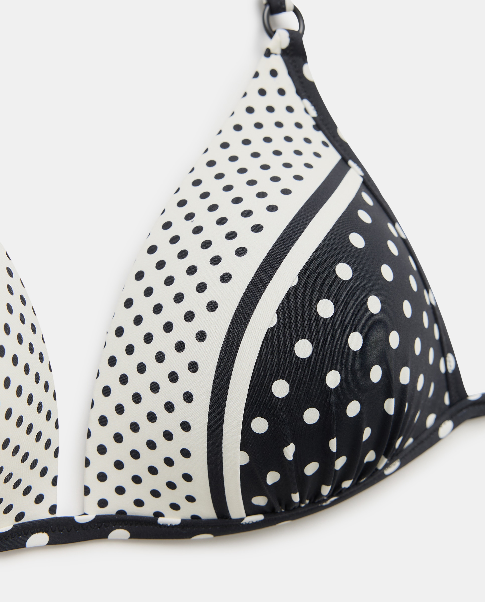 Biquíni Triangular Push-Up Fixo às Bolinhas com Copa B Preto-5