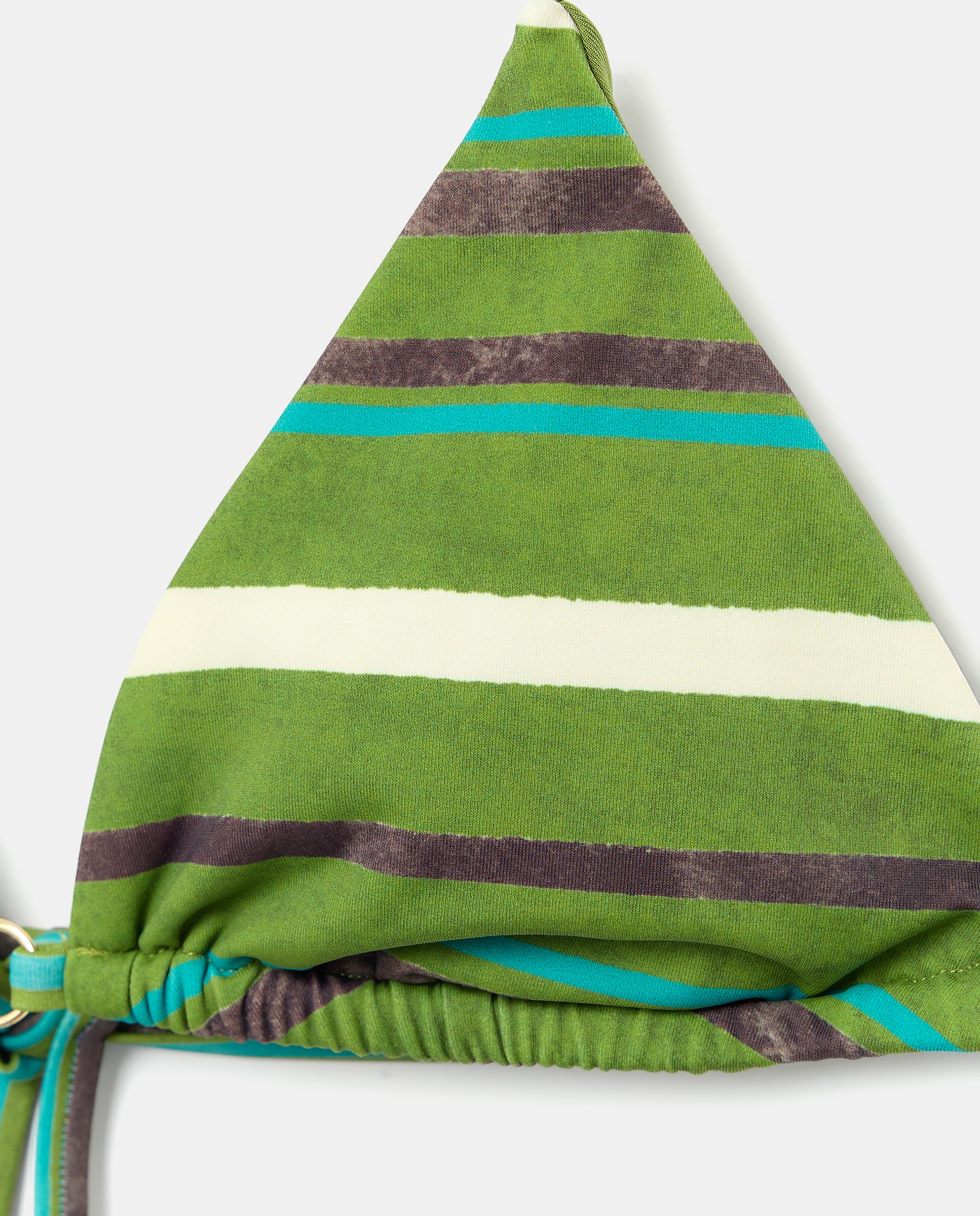 Top de Biquíni de Poliamida Estampado Verde-5