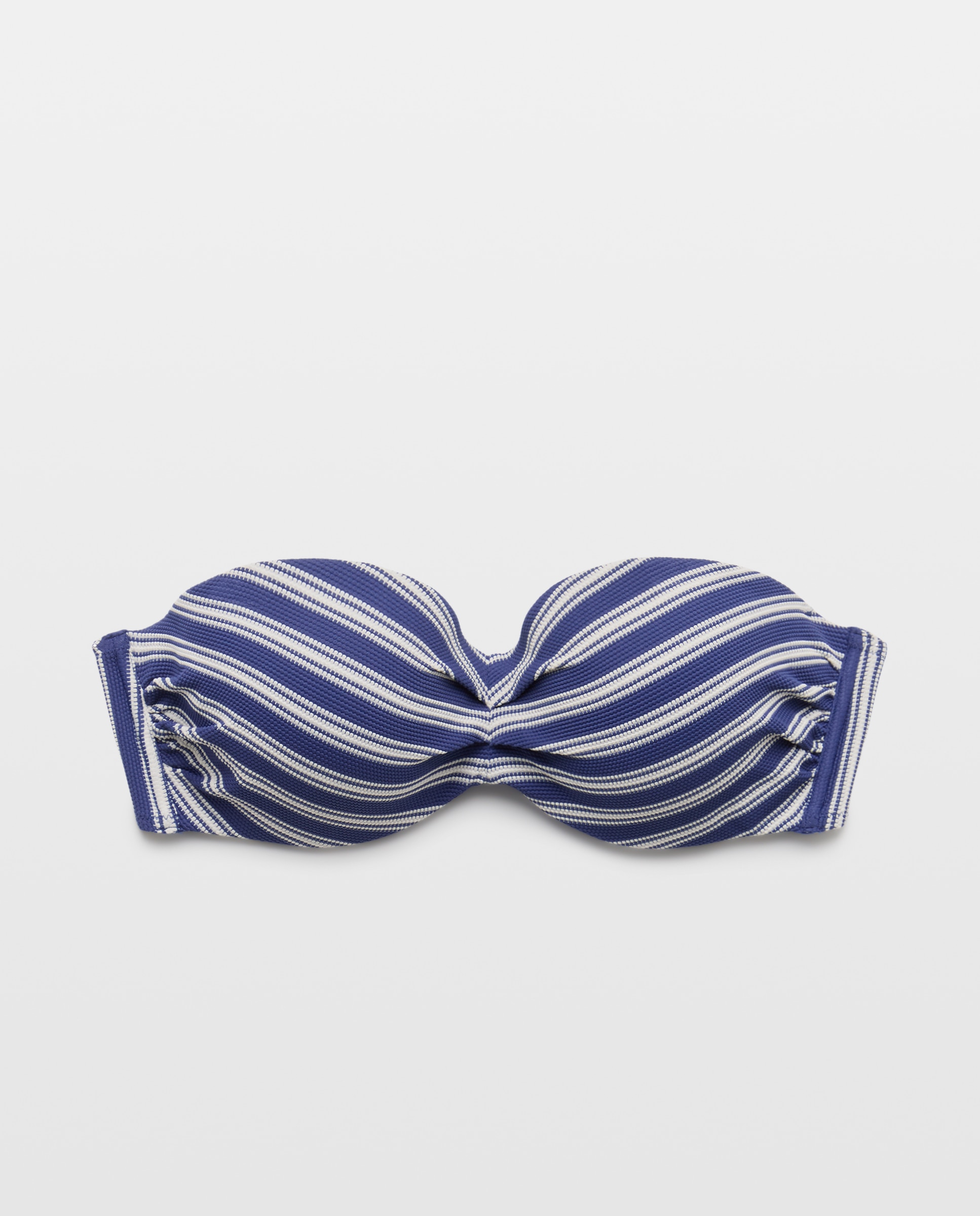 Top de Biquíni Bandeau com Copa D Azul-marinho-5
