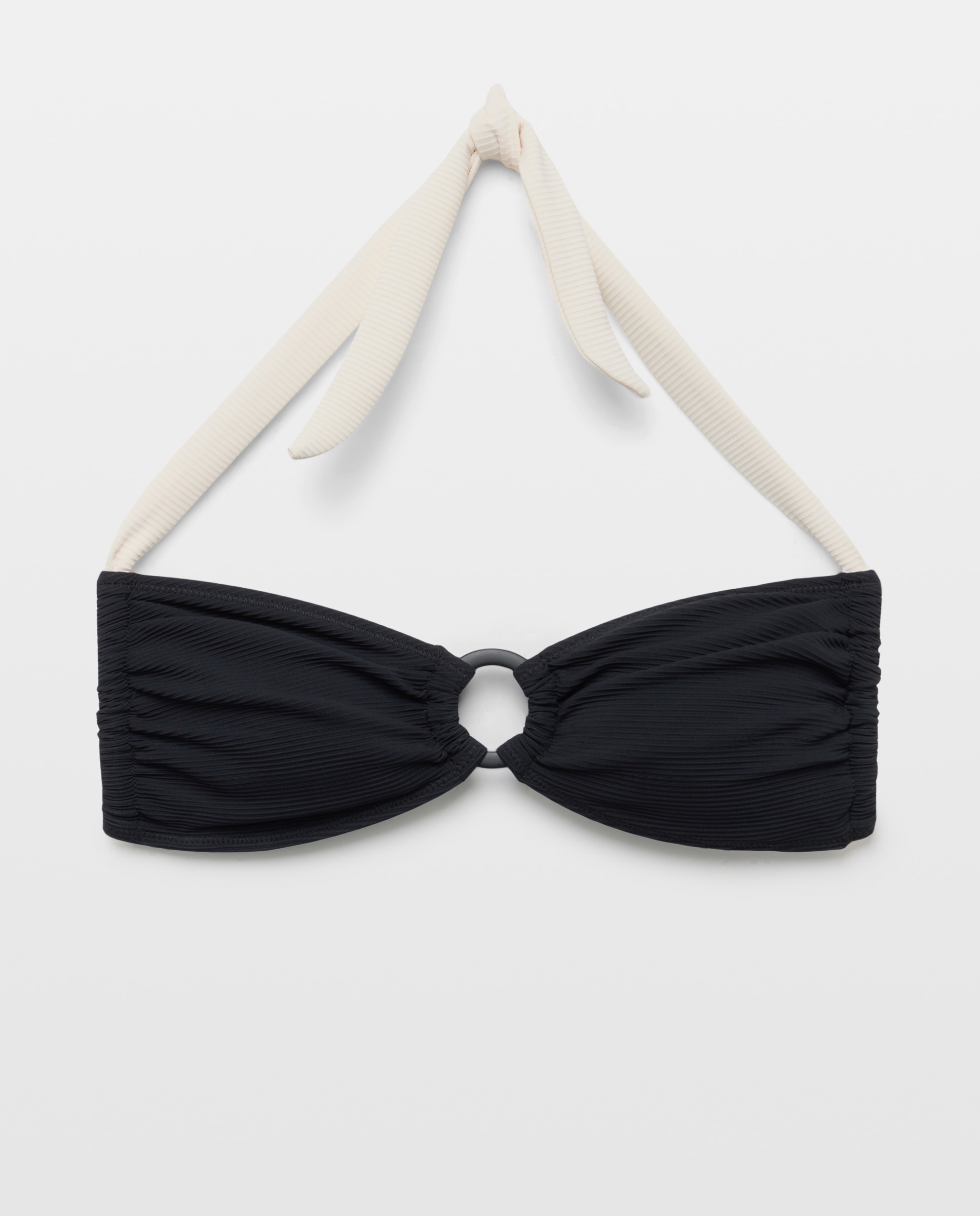 Top de Biquíni Bandeau Halter Preto-4