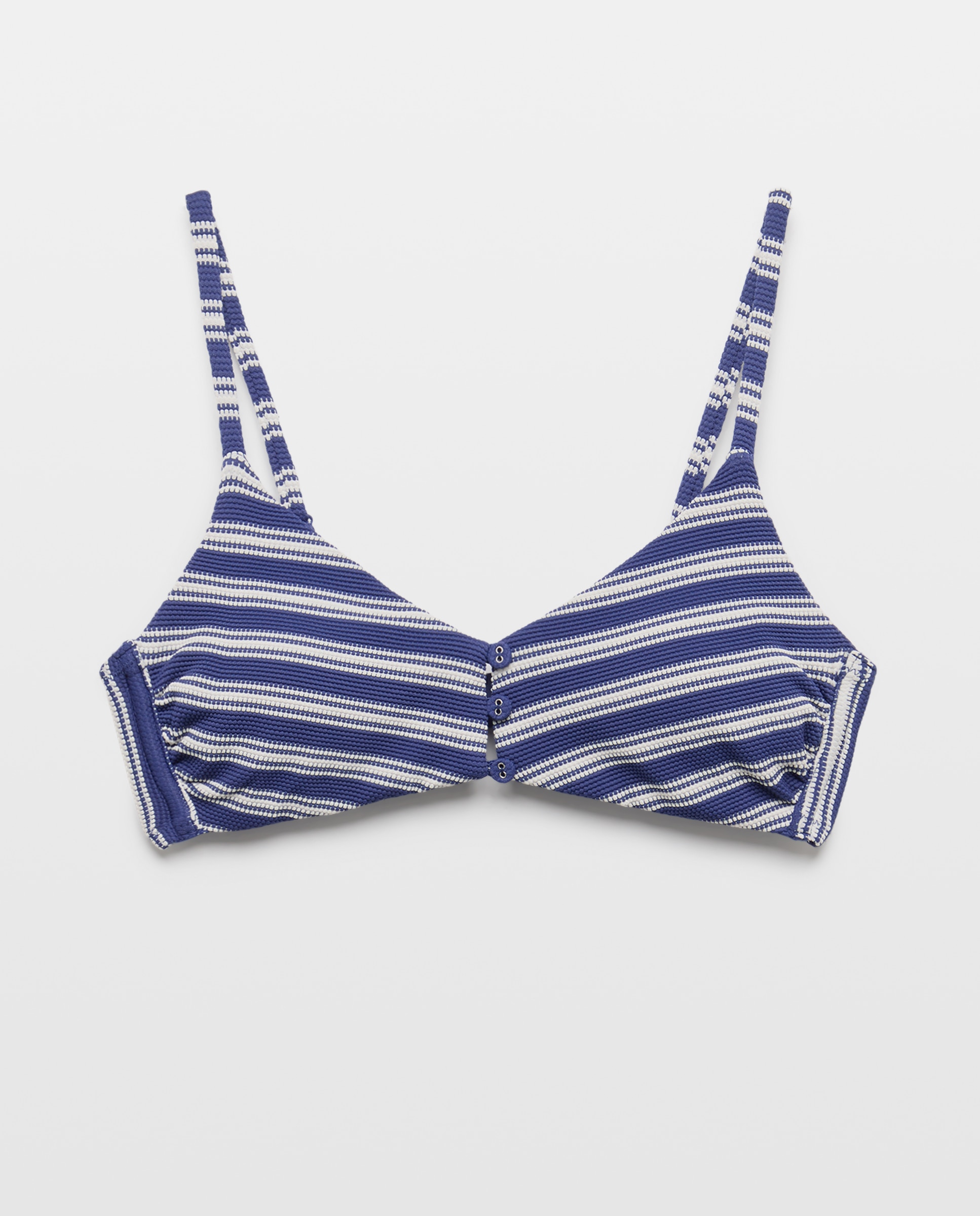 Top de Biquíni com Detalhes de Botões Azul-marinho-4