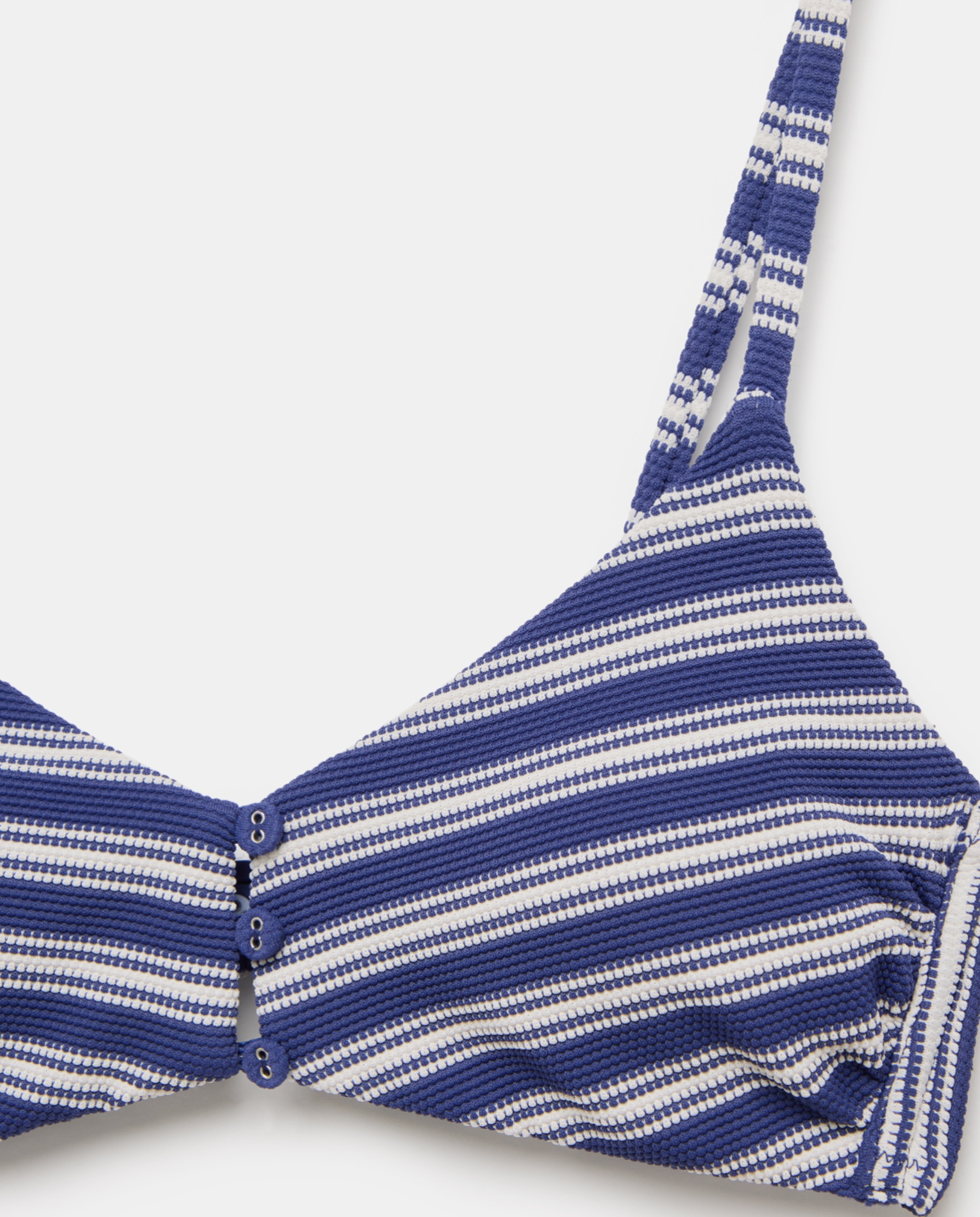 Top de Biquíni com Detalhes de Botões Azul-marinho-5