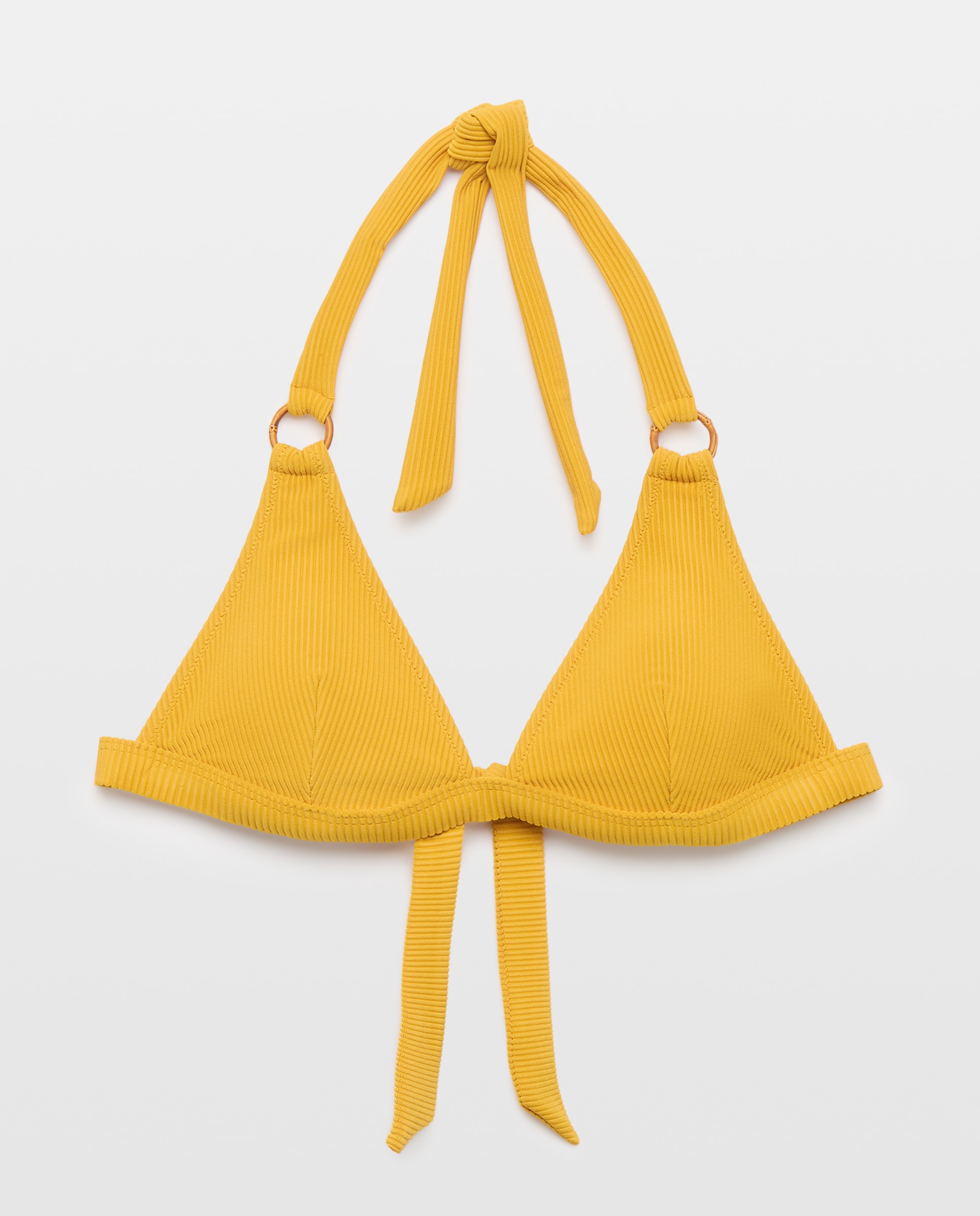 Soutien de Biquíni Halter com Detalhe de Argolas 300 Amarelo-4