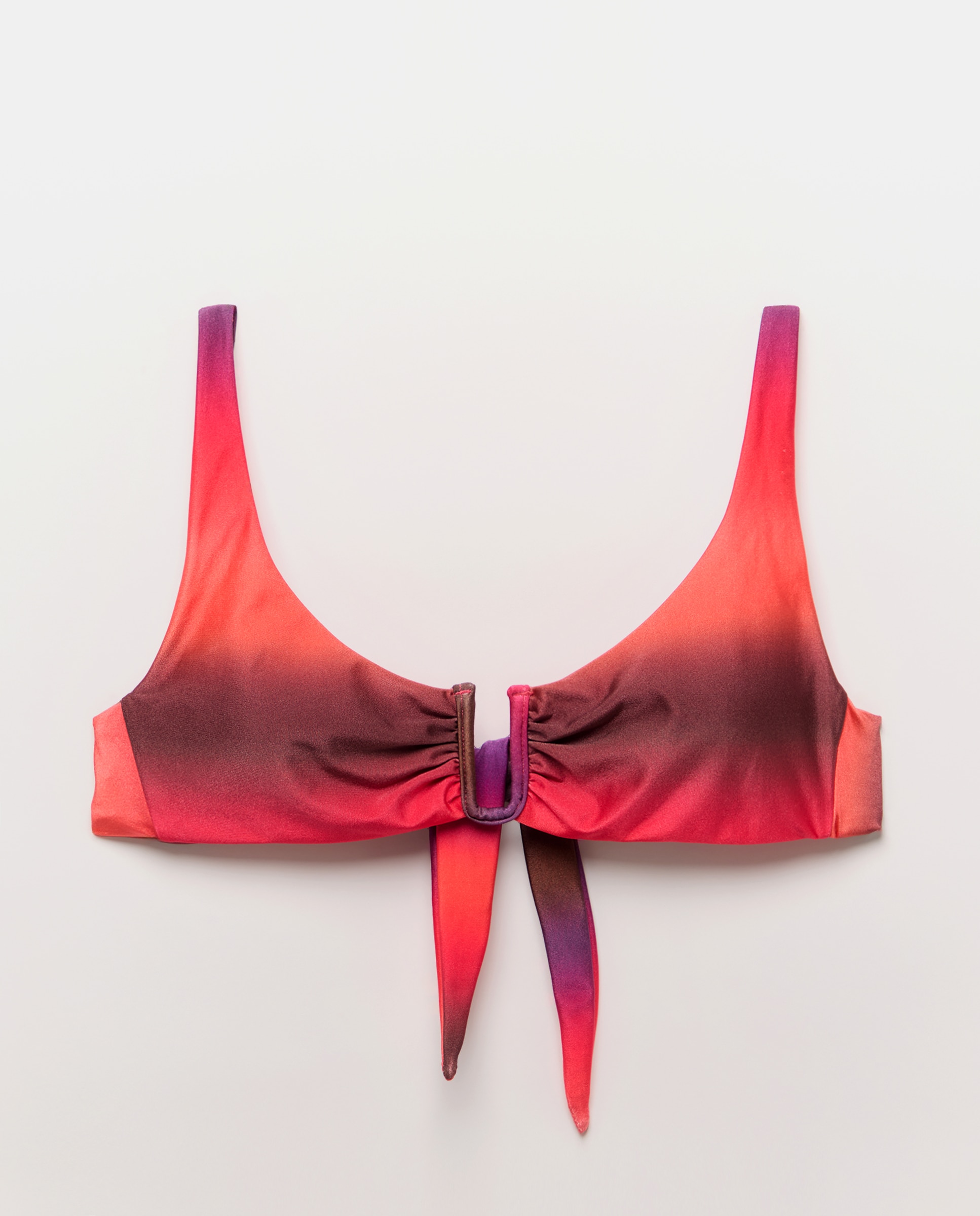 Top de Biquíni Tie Dye com Detalhe de Argola Rosa-4