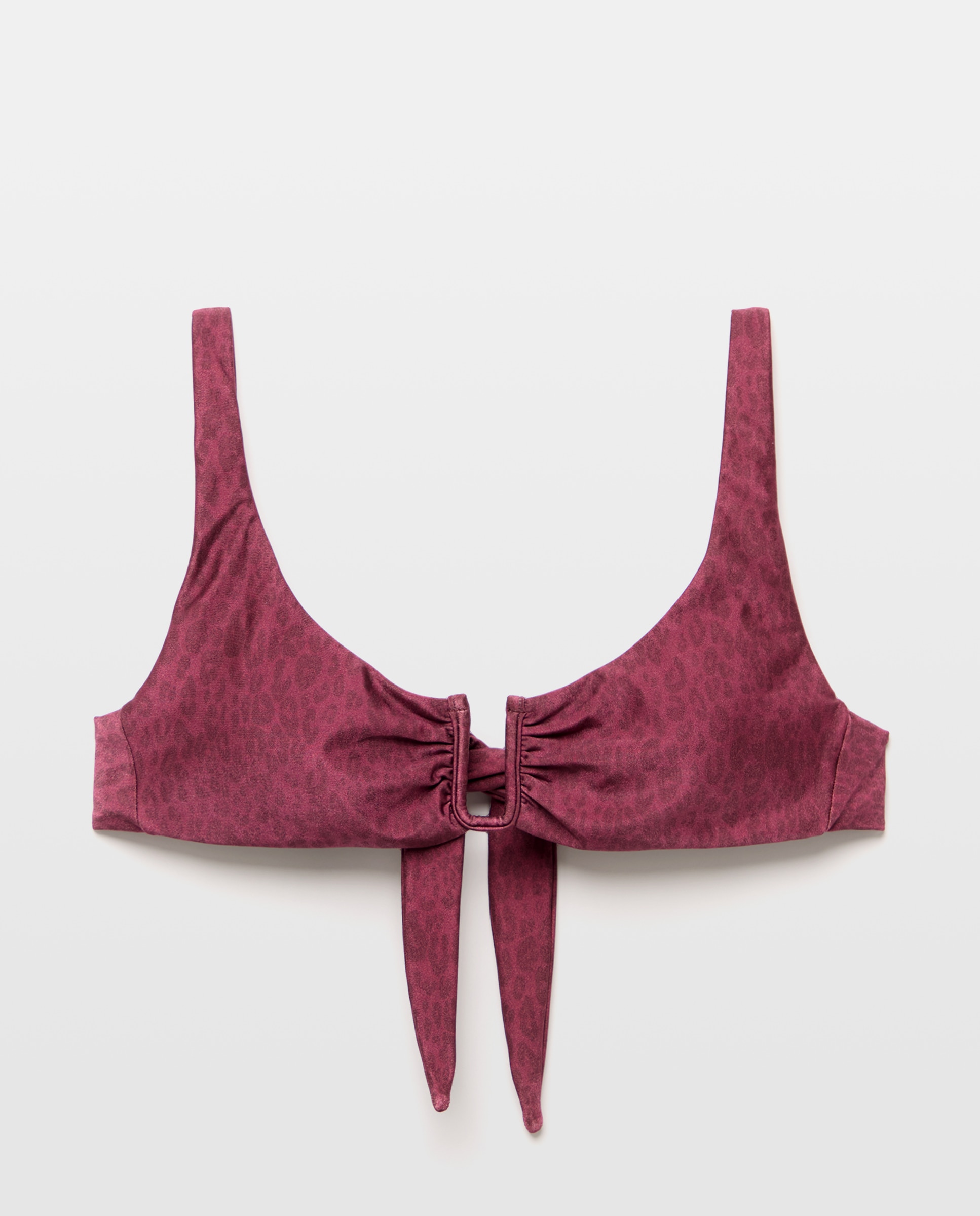 Top de bikini con detalle de anilla - Énfasis - Rosa Rosa-4