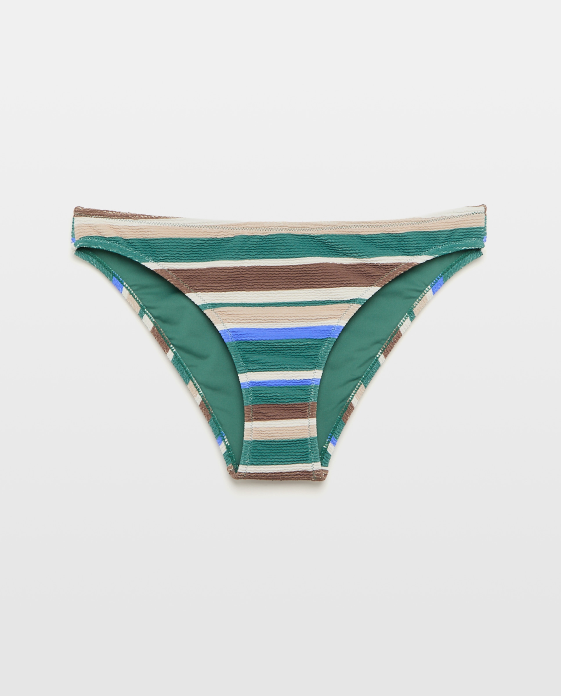 Cueca de biquíni às riscas Verde-4