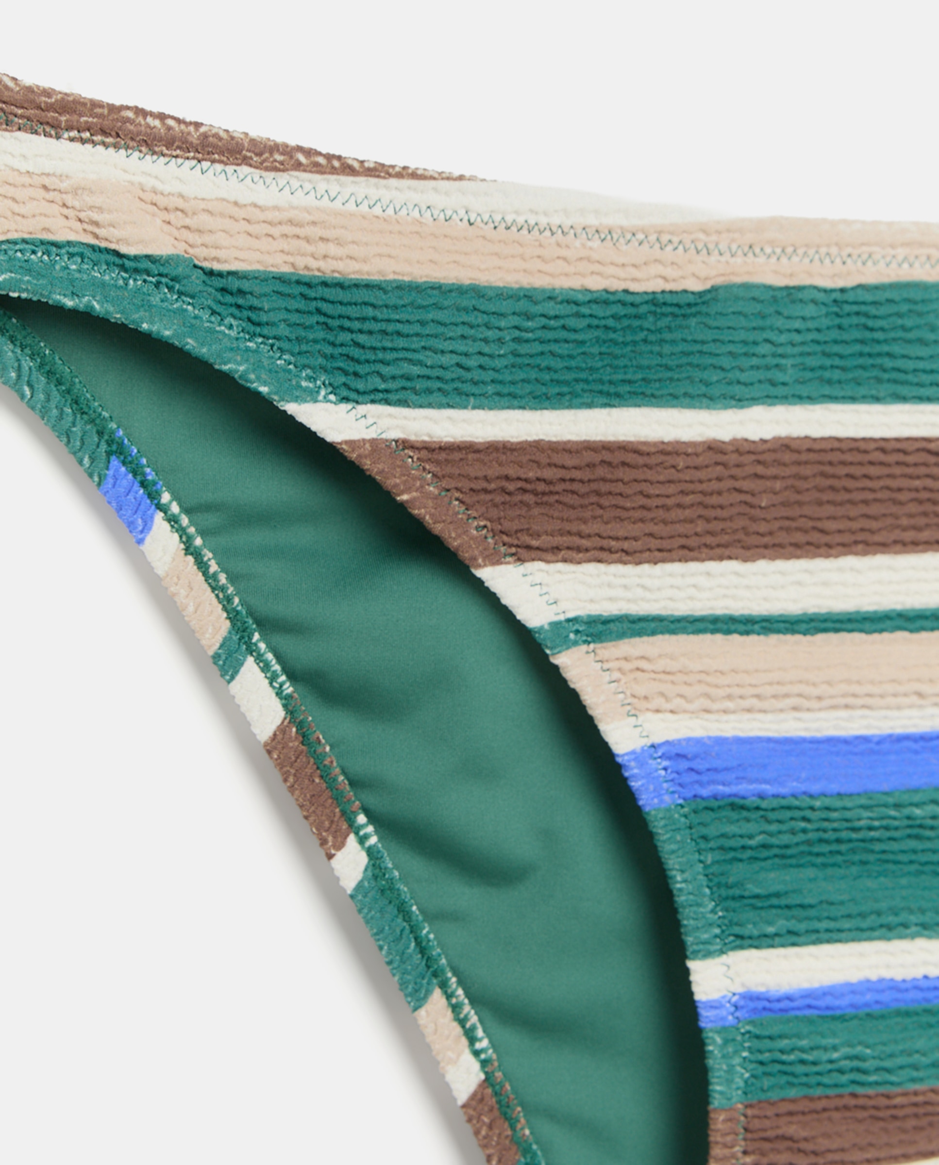 Cueca de biquíni às riscas Verde-5