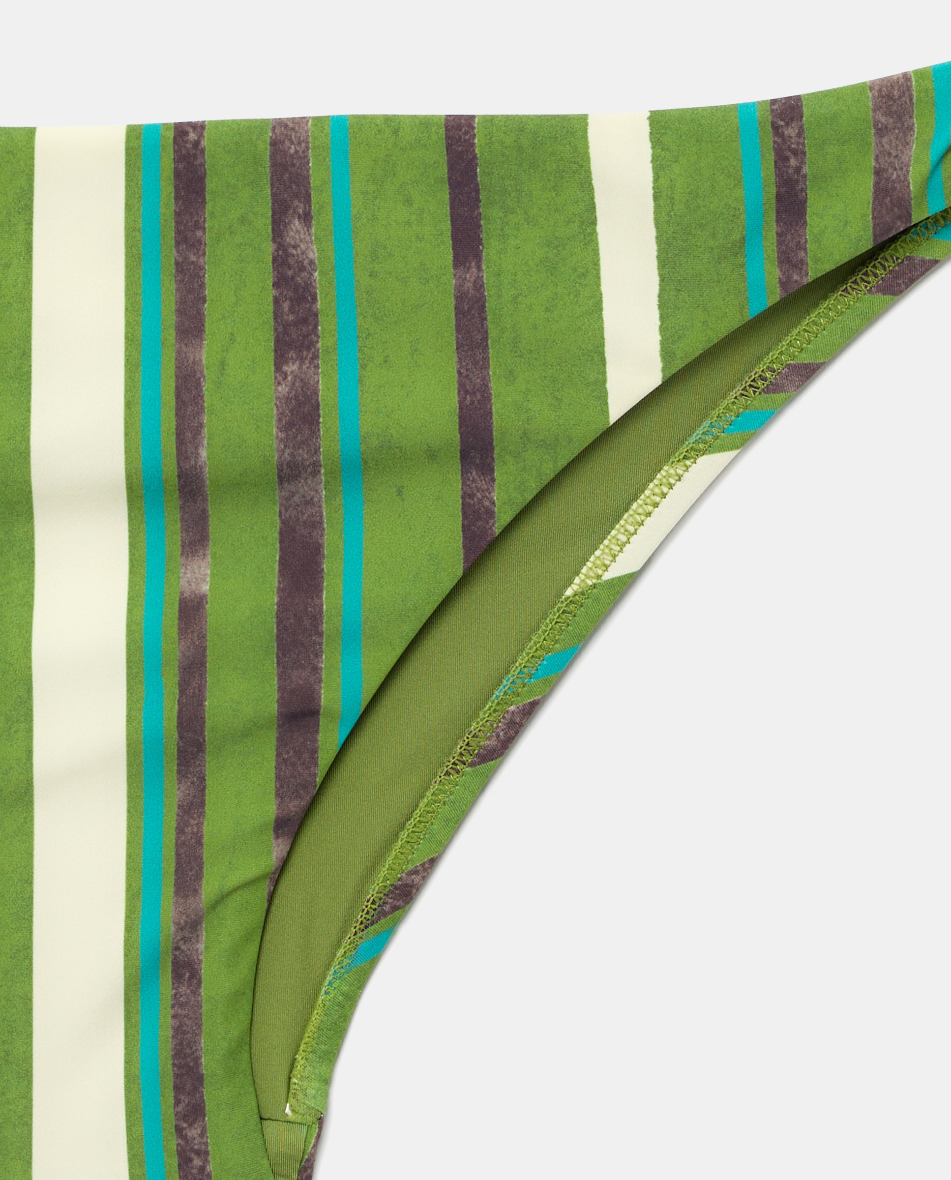 Cueca de Biquíni de Poliamida Estampada Verde-5